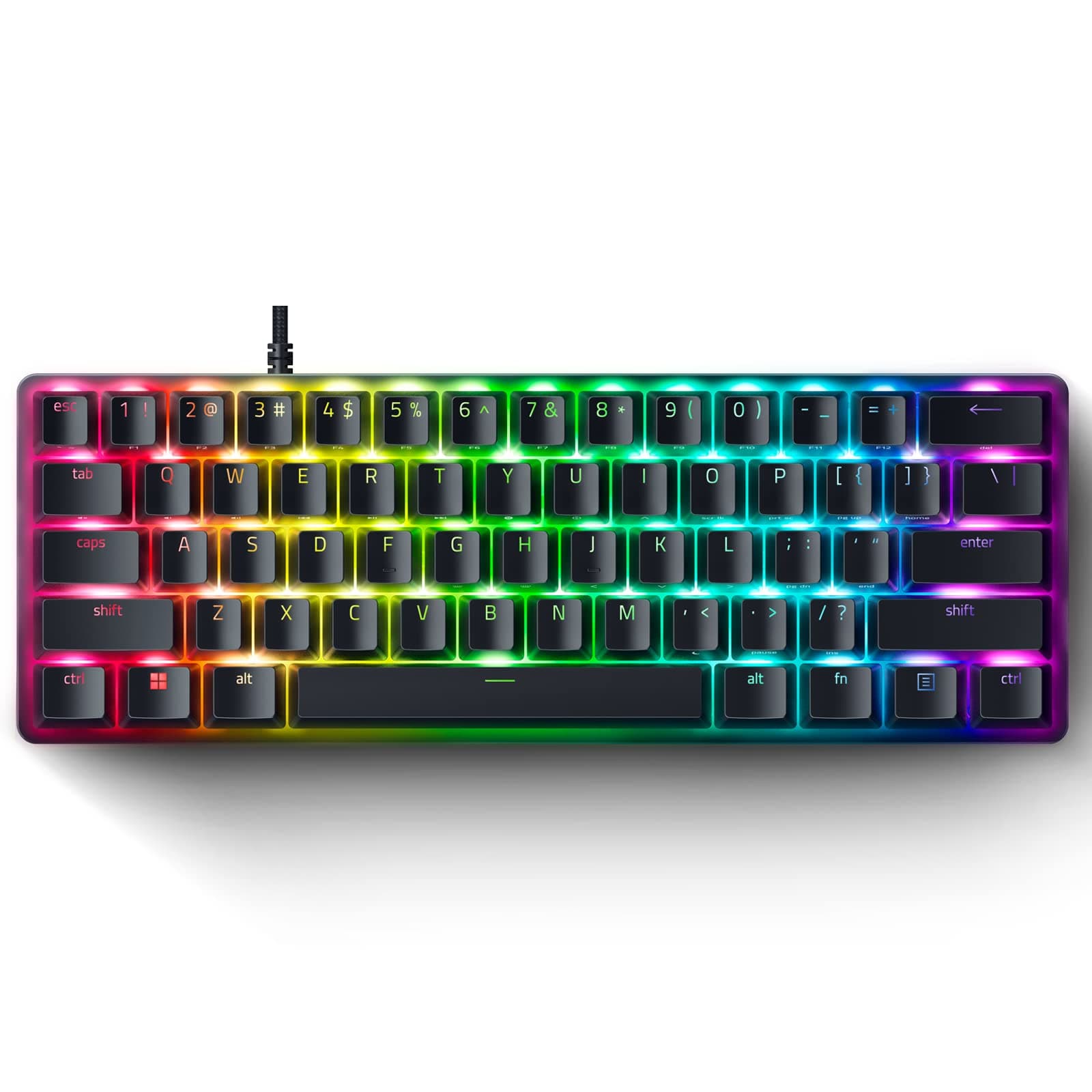 Razer Huntsman Mini 60% Gaming Keyboard: Fast Keyboard Switches - Clicky Optical Switches - Chroma RGB Lighting - PBT Keycaps - Onboard Memory - Cl...