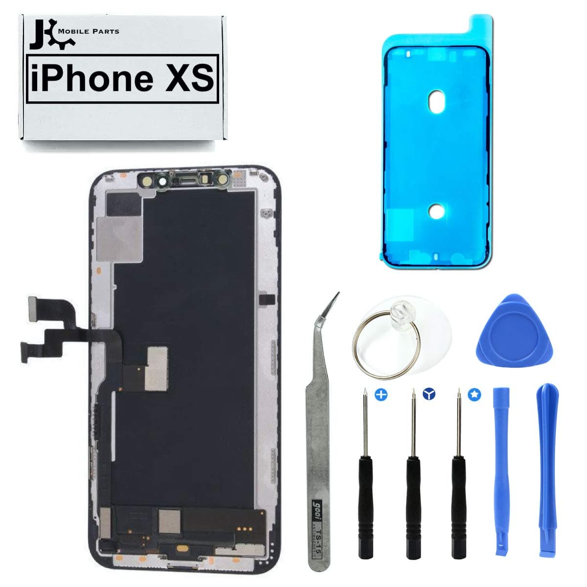 Screen Replacement OLED 3D Touch Assembly with Frame Adhesive and Repair Tools for iPhone Xs 5.8 inch