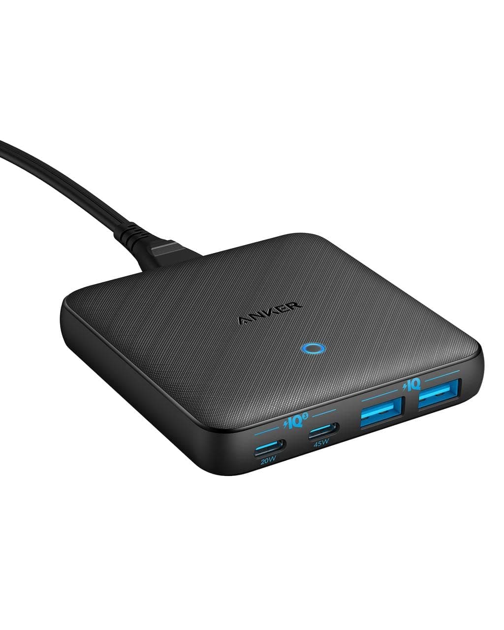 Anker USB C Charger, 543 Charger (65W II), PIQ 3.0 & GaN 4-Port Slim Fast Wall Charger, with Dual USB C Ports (45W Max), for MacBook, USB C Laptops...