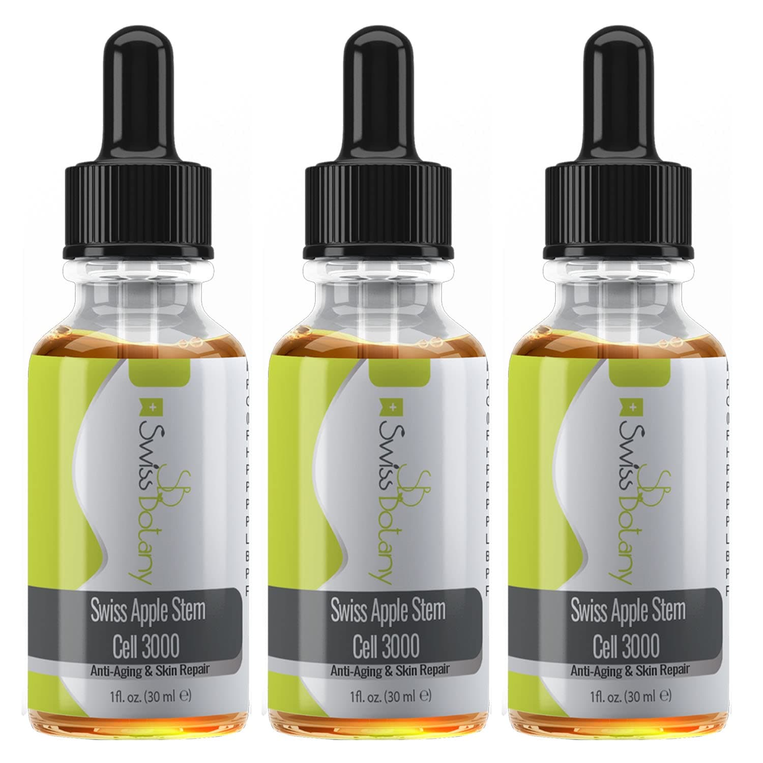 Swiss Botany Swiss Apple Stem Cell 3000 Serum, Plant Stem Cells No Animal Products, Reduce Aging Signs Wrinkles + Discoloration, Restore Elasticity...