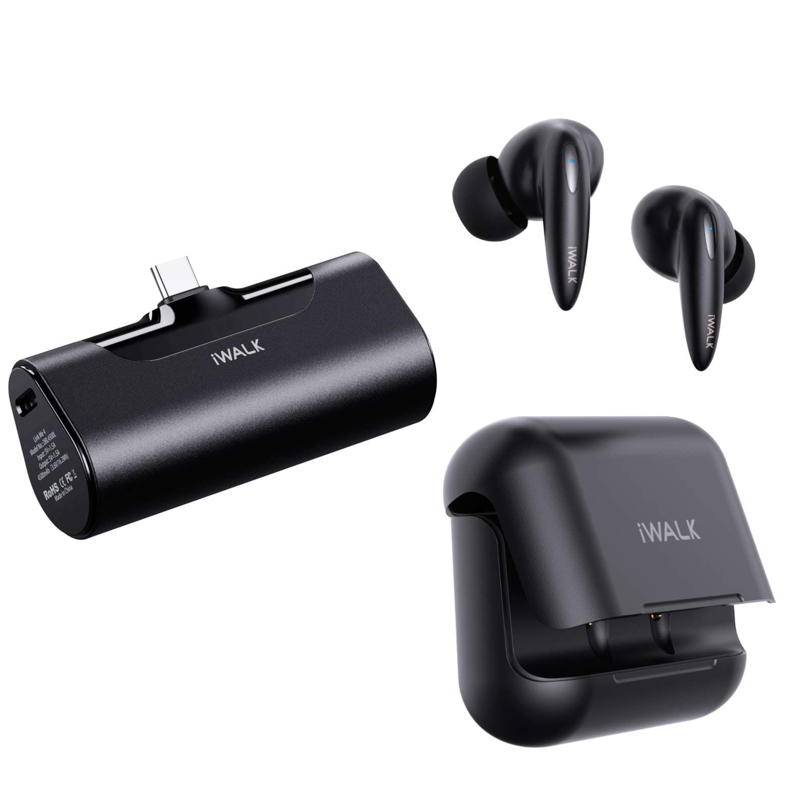 iWALK 4500mAh Portable Charger USB C Battery Pack, Compatible with Android Phone and Wireless Earbuds 10mm Dynamic Drivers Hi-Fi Stereo Deep Bass, ...
