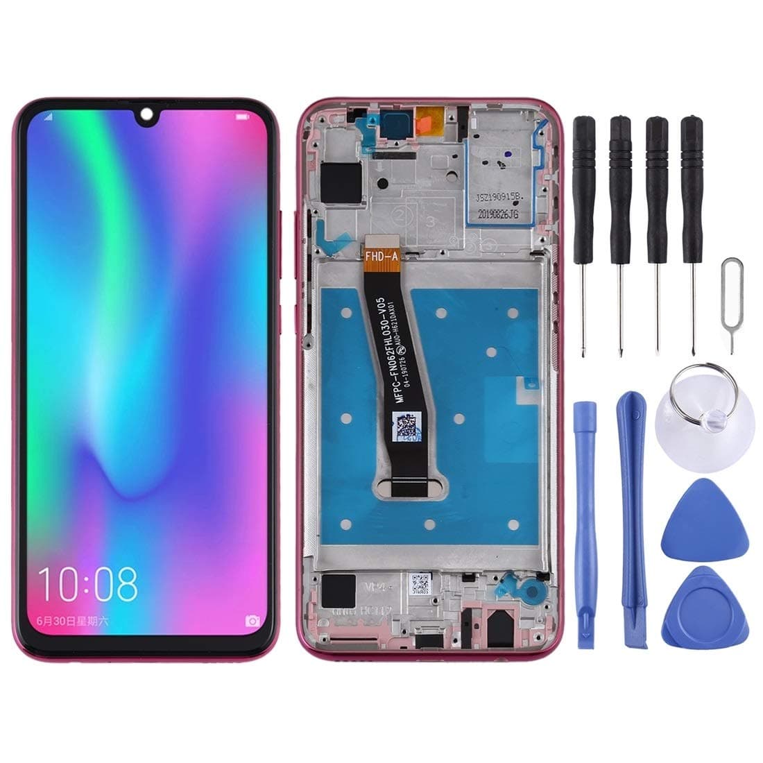 LUOKANGFEN LLKKFF Cell Phones LCD Screen LCD Screen and Digitizer Full Assembly with Frame for Huawei Honor 10 Lite (Color : Red)