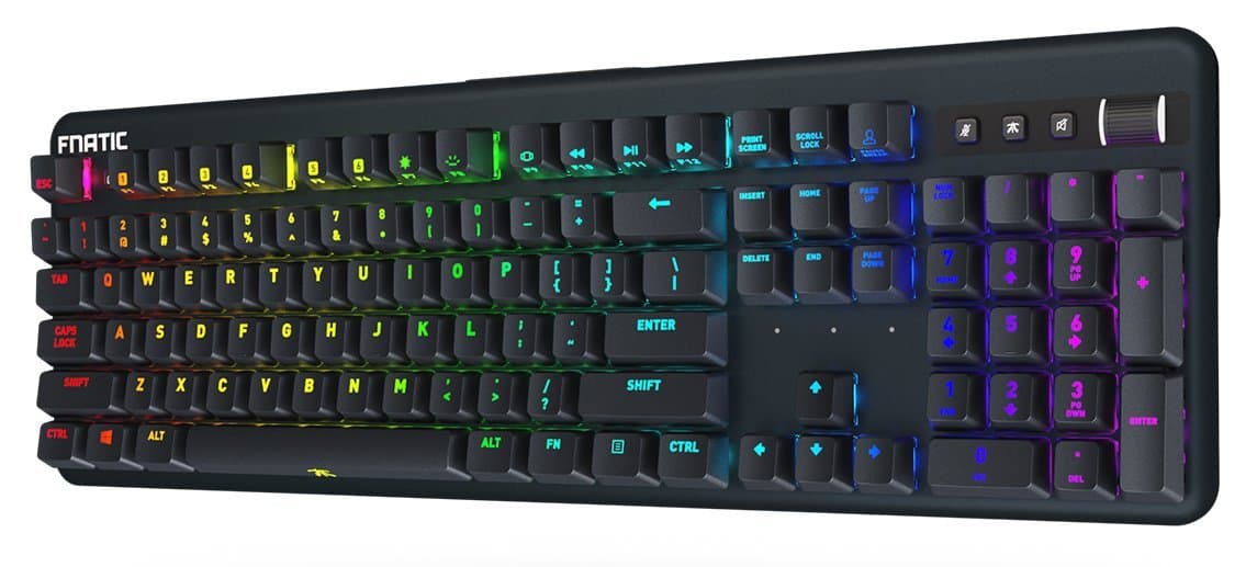 Fnatic Streak - LED Backlit Full RGB Mechanical Gaming Keyboard - Cherry MX Red Switches - Ergonomic Wrist Rest - Premium Pro Esports Gaming Design