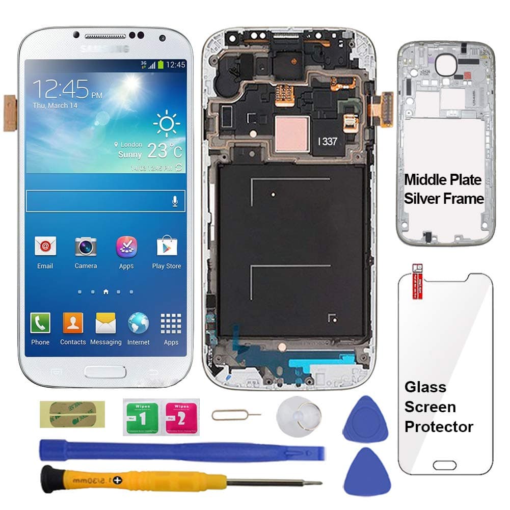 Display Touch Screen (AMOLED) Digitizer Assembly with Frame for Samsung Galaxy S4 (SIV) SGH-I337 (AT&T) / SGH- M919 (T-Mobile) (for Samsung Mobile ...