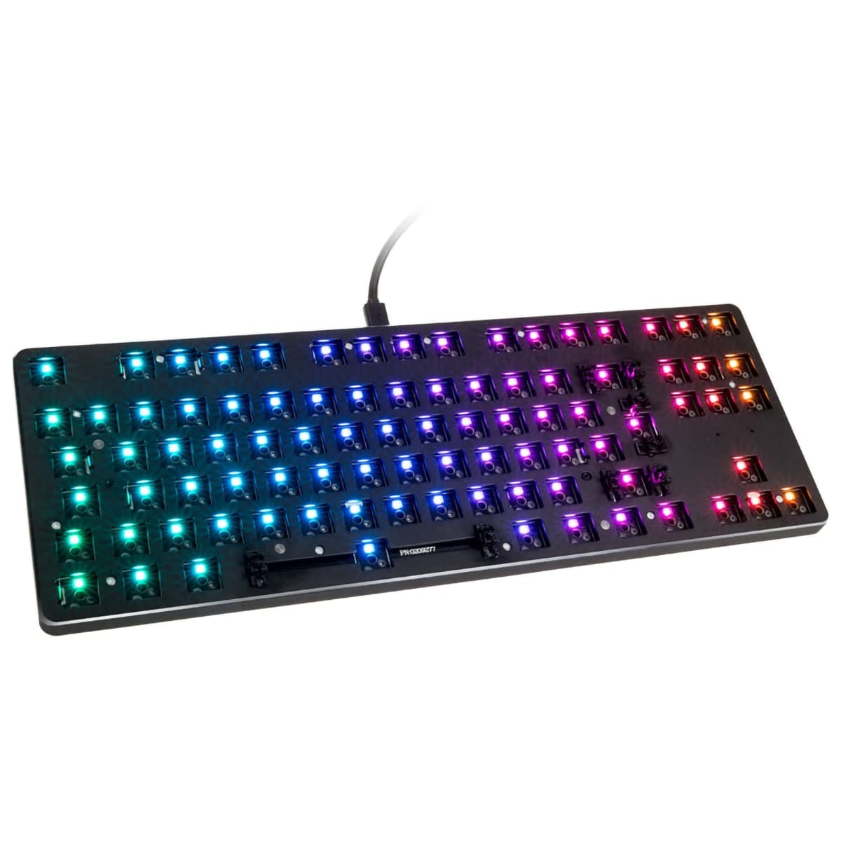 Glorious GMMK Modular Mechanical Gaming Keyboard ISO Layout- RGB LED Backlit, Brown Switches, Hot Swap Switches (Black) (Compact)
