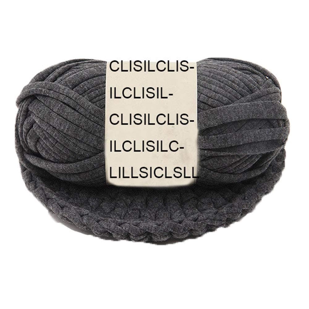 CLISIL Chunky DIY T-Shirt Yarn Grey Bulky Fabric Yarn Spaghetti Yarn Craft MaterialDIY Crochet Yarn Chunky Knit Rug Basket Pet Bed Yarn 2.2 lbs