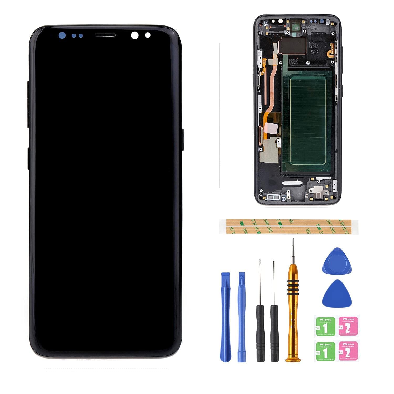 Amoled LCD Digitizer Screen Touch Assembly Replacement LCD Display for Samsung Galaxy S8 G950 G950A G950F G950P G950R4 T U V W 5.8inch by BITANR（Bl...