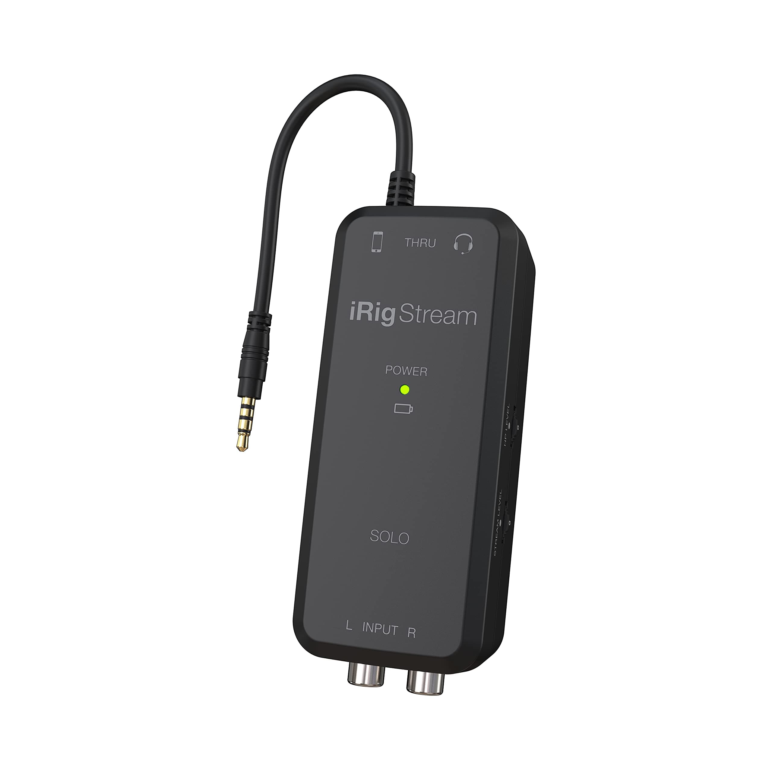 IK Multimedia iRig Stream SOLO audio interface for iOS & Android devices, iPhone, iPad, with 1/8" TRRS jack & 2 RCA, connects directly to mixer...
