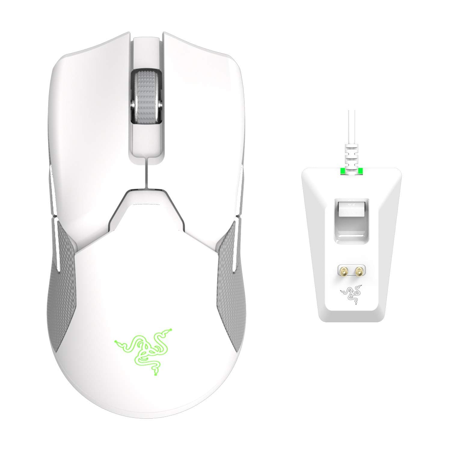 Razer Viper Ultimate Lightest Wireless Gaming Mouse & RGB Charging Dock Mercury, RZ01-03050400-R3M1 (Renewed)