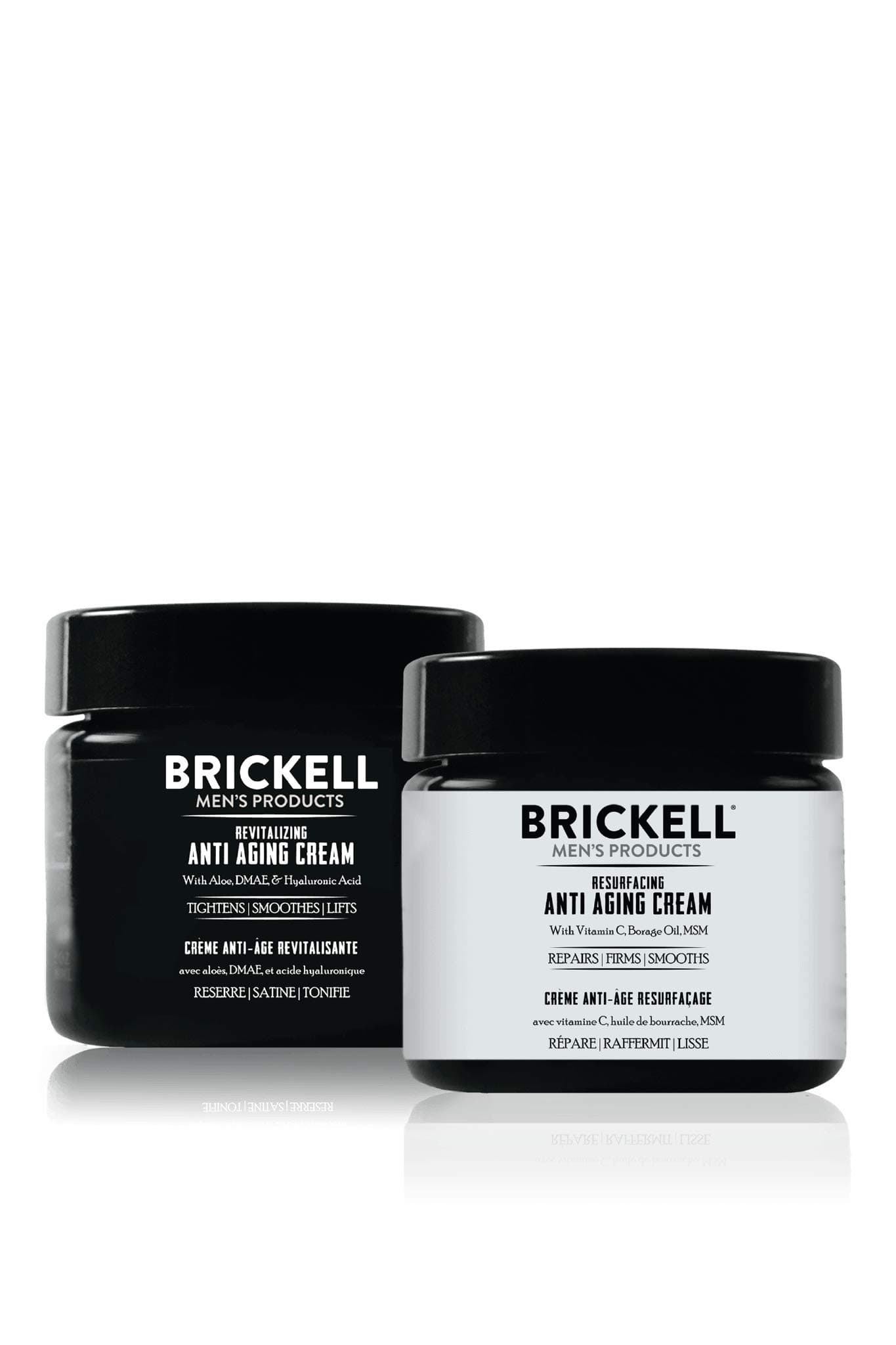 Brickell Men's Day and Night Anti Aging Cream Routine, Natural and Organic, Unscented, Skincare Gift Set
