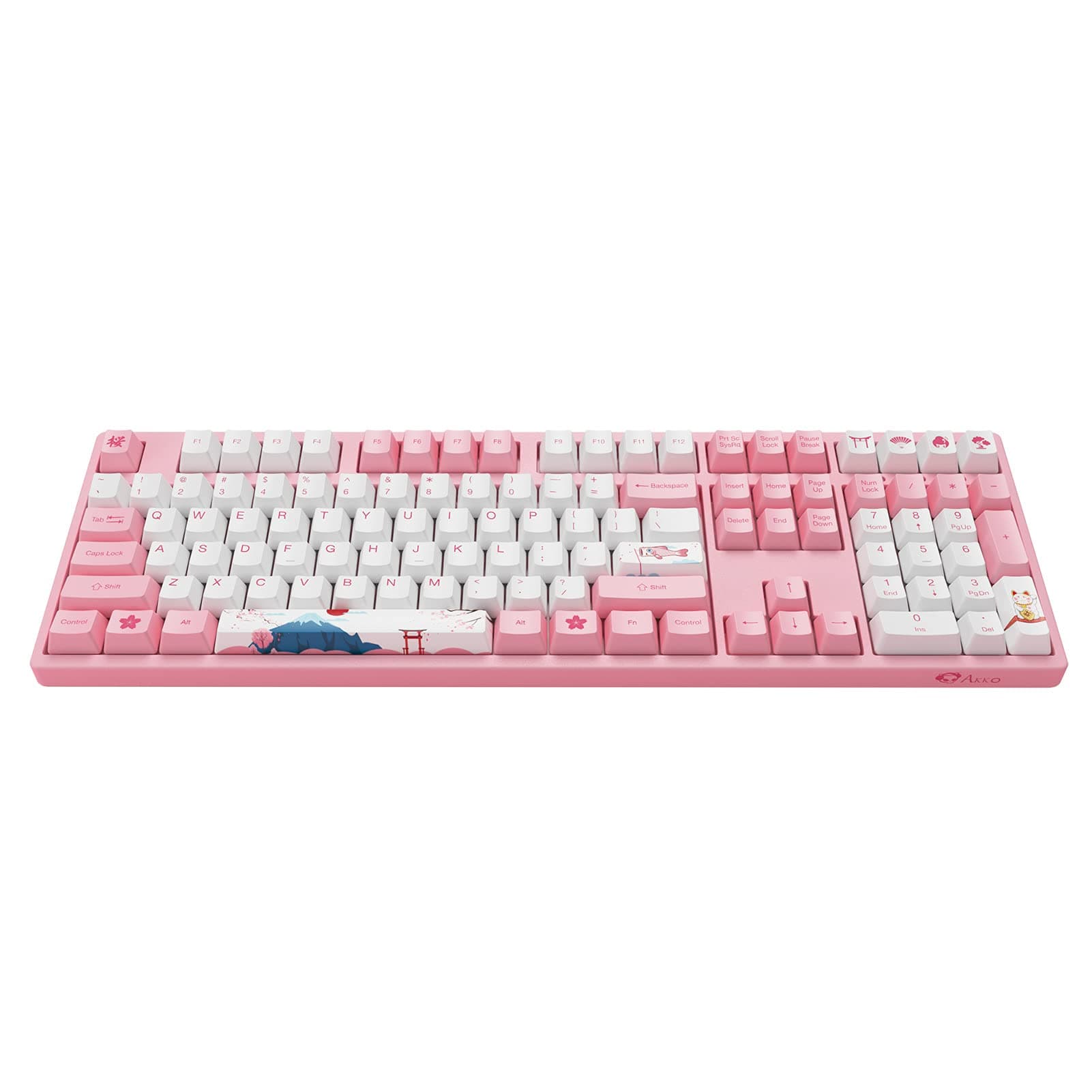 Akko World Tour Tokyo 108-Key Full Layout R1 Wired Pink Gaming Mechanical Keyboard, Programmable with OEM Profiled PBT Dye-Sub Keycaps and N-Key Ro...