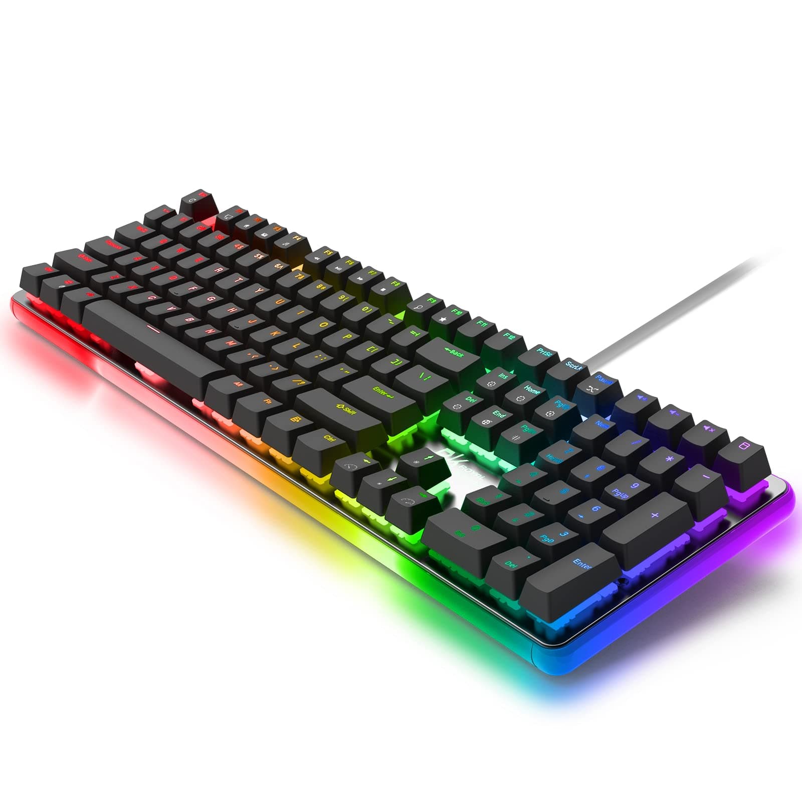 RK ROYAL KLUDGE RK918 Wired Mechanical Keyboard, RGB Backlit Gaming Keyboard with Large LED Sorrounding Side Lamp, Full Size 108 Keys Mechanical 10...