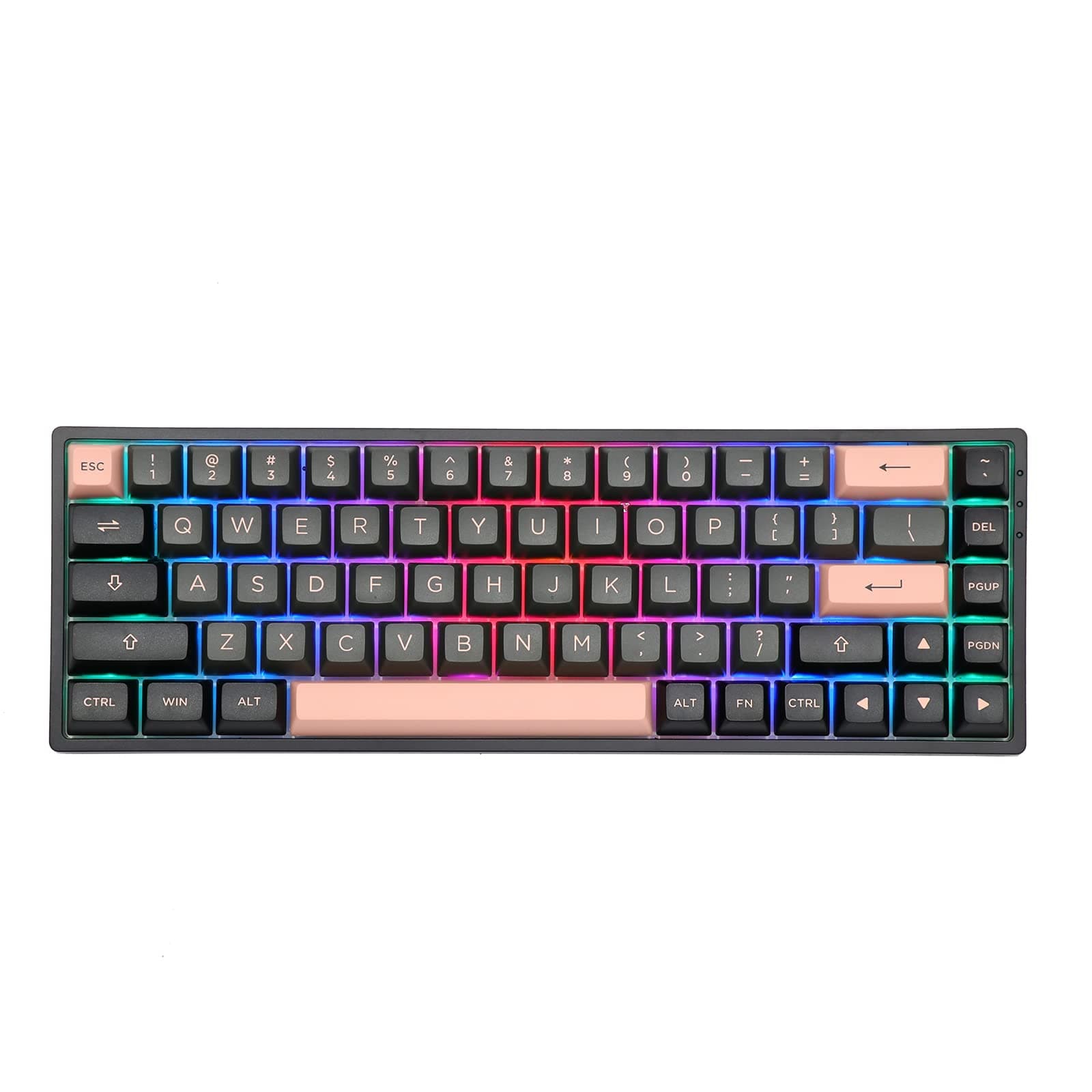 EPOMAKER AKKO 3068B Plus Black & Pink 65% Hot-Swap 2.4Ghz Wireless/Bluetooth/Wired Mechanical Gaming Keyboard with RGB Backlight, Double-Shot PBT K...