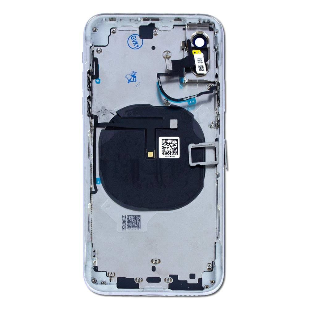 Group Vertical Back Glass and Midframe Full Assembly for Apple iPhone Xs - Silver