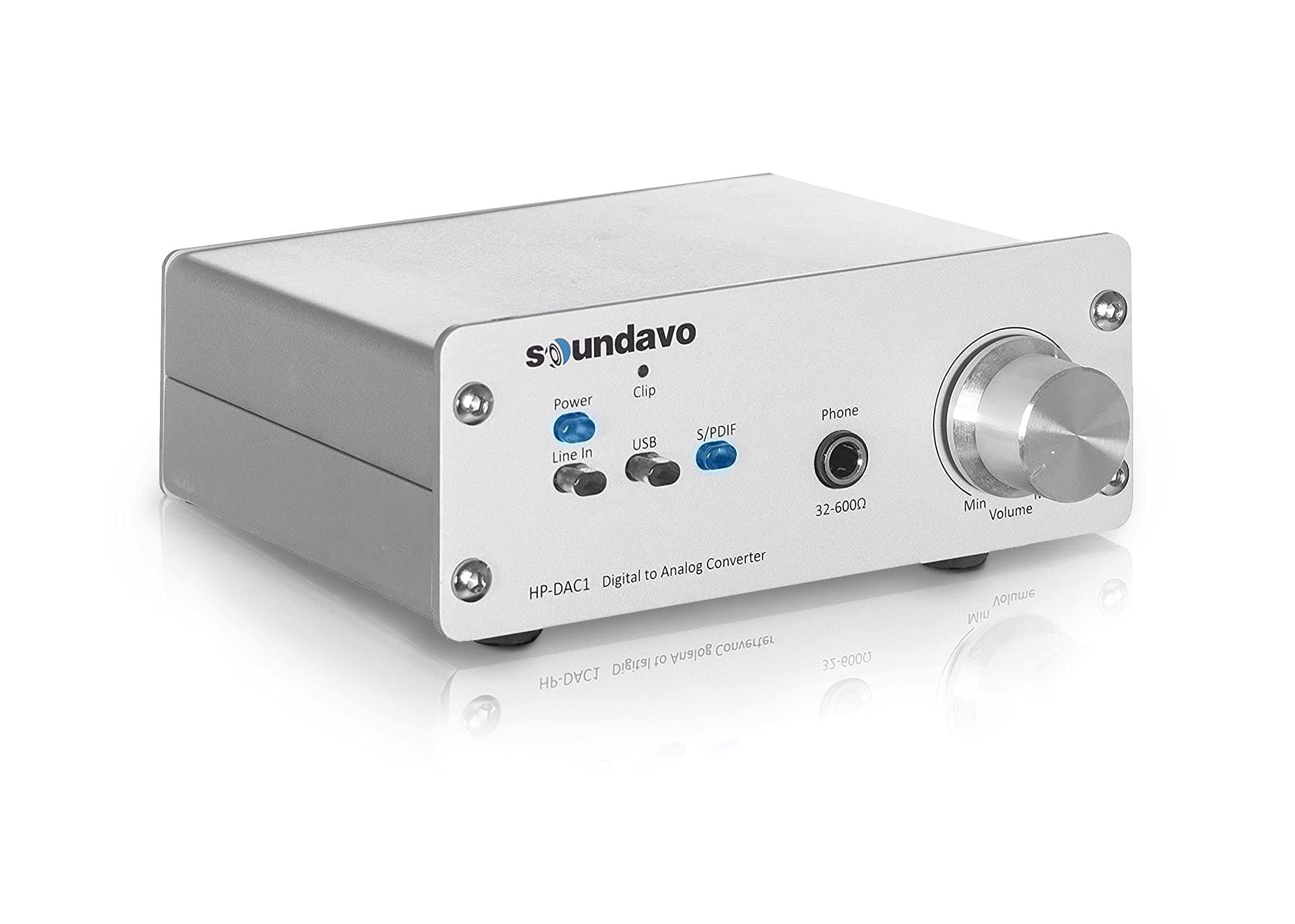Soundavo HP-DAC1 Digital to Analog Converter / Headphone Preamp DAC with S/PDIF, Line, USB Input for PC/Laptop