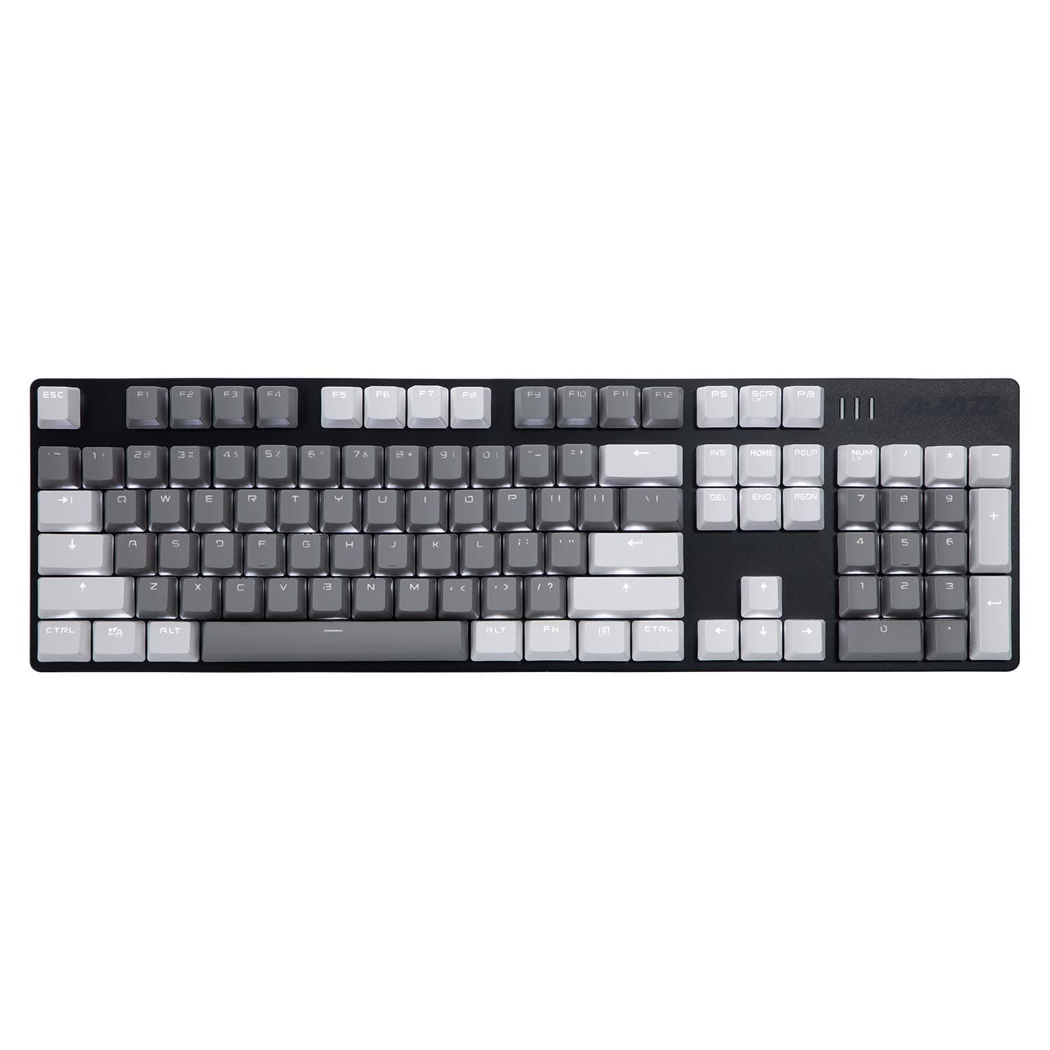 FIRSTBLOOD ONLY GAME. AK50 Mechanical Gaming Keyboard - PBT Keycaps - Grey-White Matching - White Backlit - Blue Switches - Black