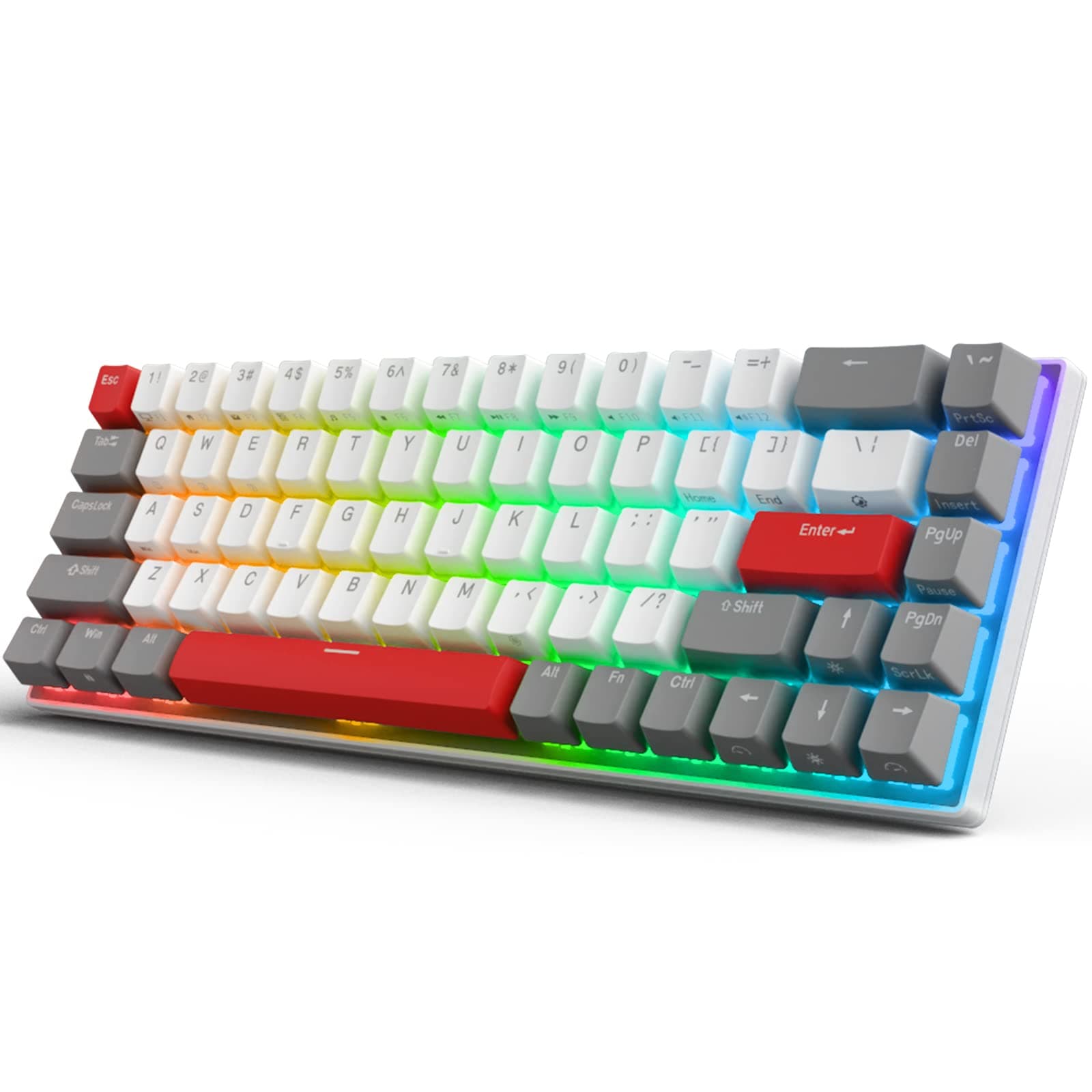 RK ROYAL KLUDGE RK G68 65% Wireless Mechanical Keyboard, Bluetooth5.1/2.4G/Wired Hot Swappable Mechanical Keyboard with 3 USB Ports PBT Keycaps, 68...