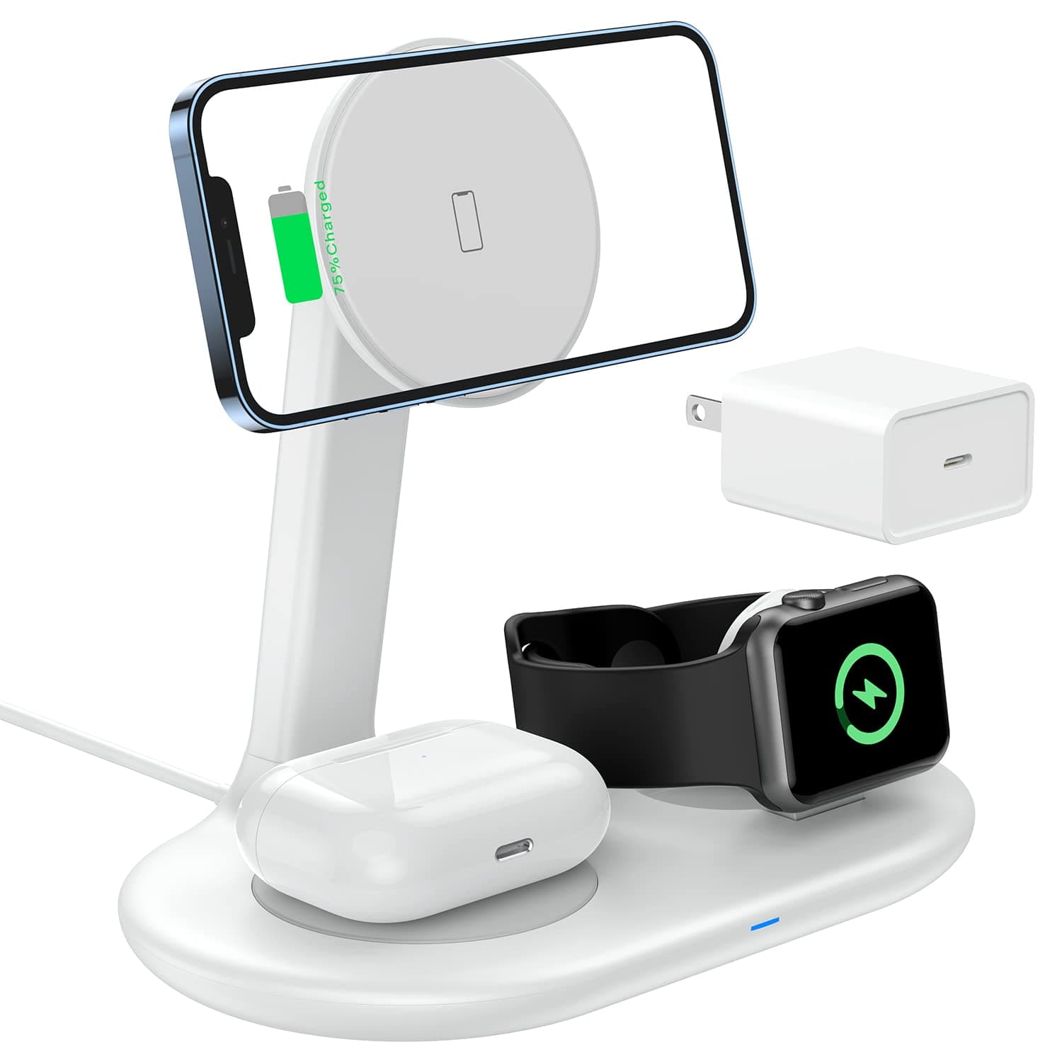 Magnetic Wireless Charging Stand with 20W PD Adapter, TERYTH 3 in 1 Wireless Charging Station Dock for iPhone 13, 12, Pro, Pro Max, Mini, Apple Wat...