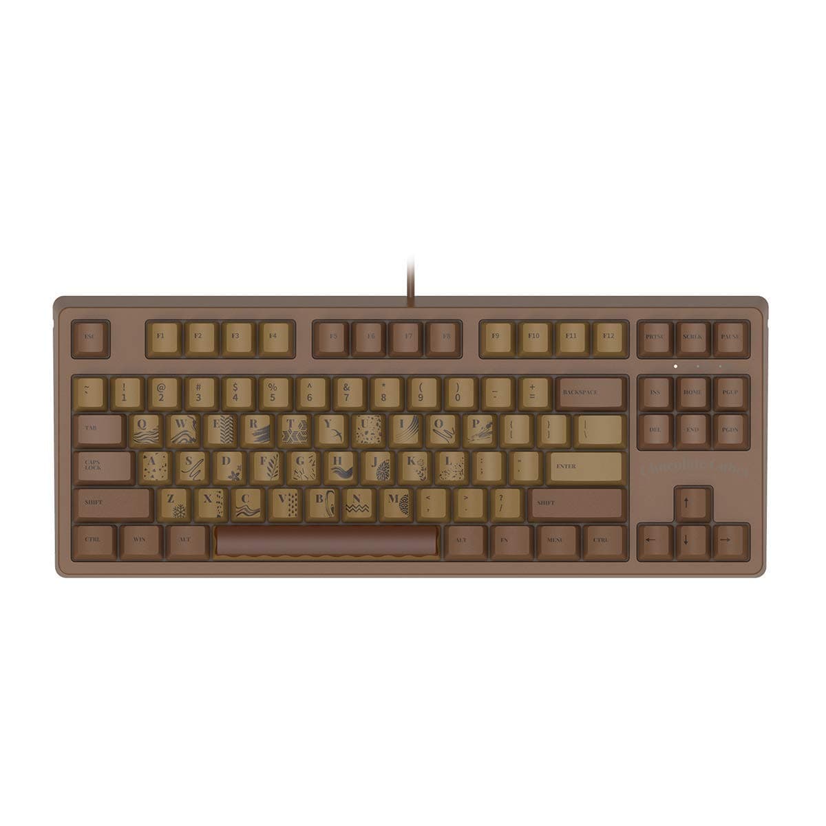 AJAZZ AK533 Chocolate Theme Mechanical Gaming Keyboard, 87 Keys Layout, Firstblood Cyan Switch, PBT Keycaps, No Backlit