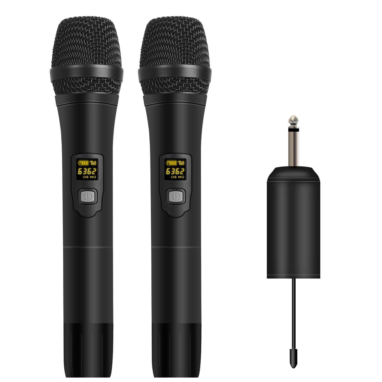 Depusheng W2 UHF Wireless Microphone System Handheld LED Mic UHF Speaker with Portable Receiver