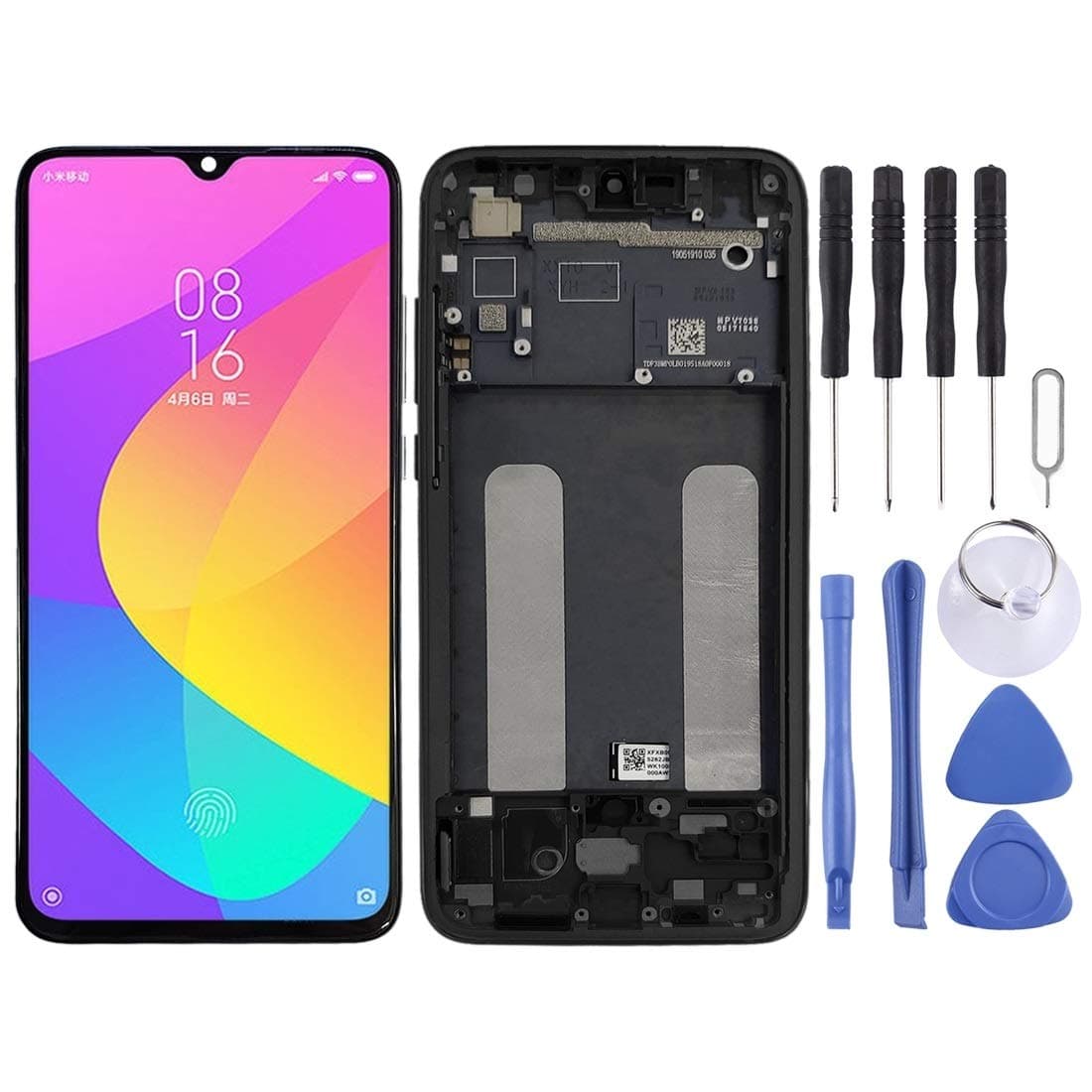 HUFAN LCD Screen and Digitizer Full Assembly with Frame for Xiaomi Mi CC9 (Black) LCD Screen Replacement (Color : Black)