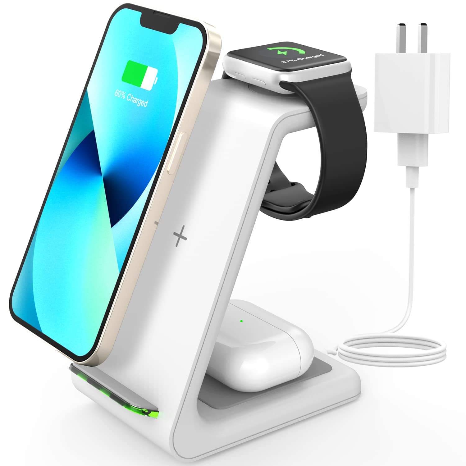 JoyGeek Wireless Charging Station, Wireless iPhone Charger, 3 in 1 Charging Station for Apple iPhone 13 Pro Max/13 Pro/13/12 Pro Max/12 Pro/12/11 P...