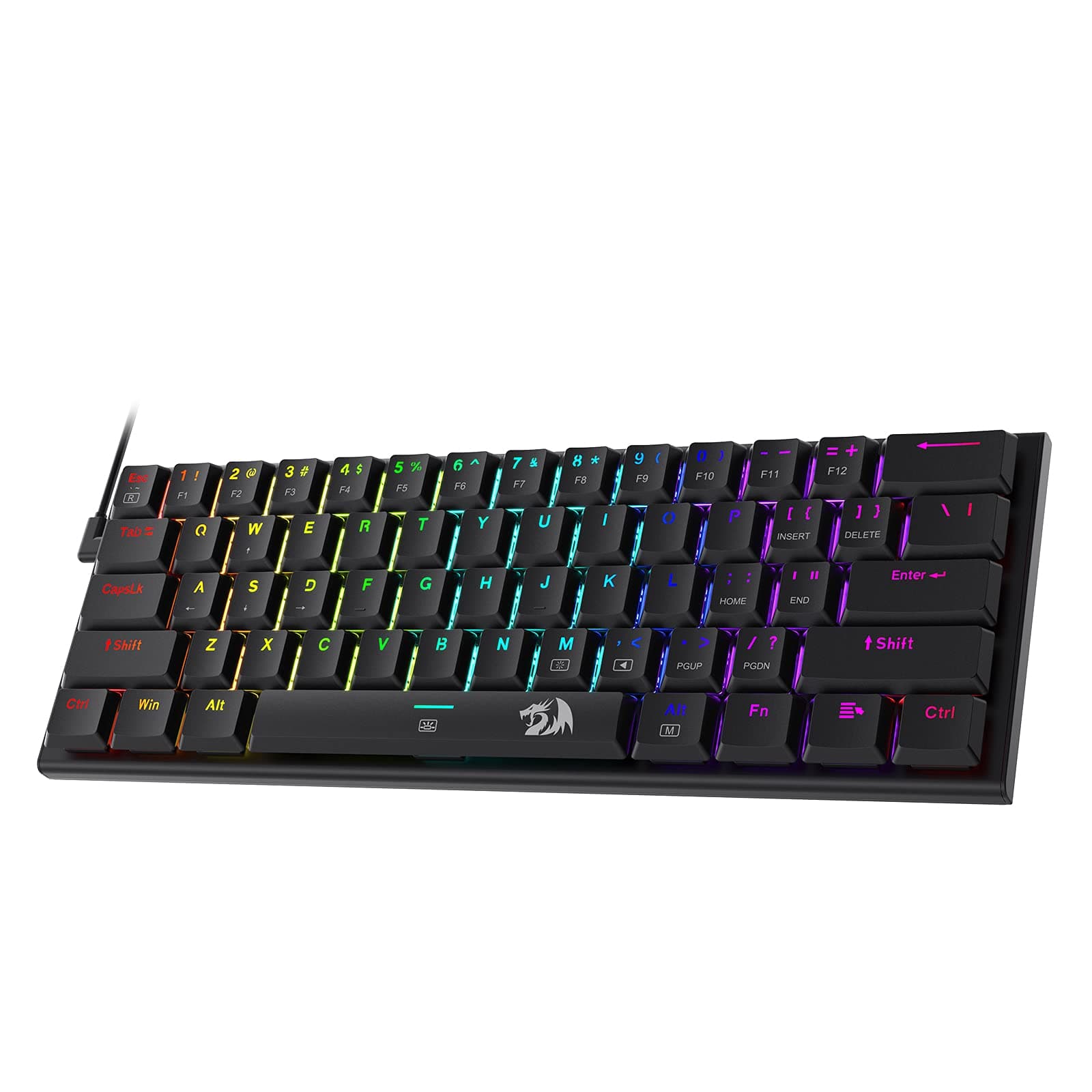 Redragon K614 Anivia 60% Ultra Thin Wired Mechanical Keyboard, Slim Compact 61 Keys RGB Gaming Keyboard w/Low Profile Linear Red Switches and Doubl...