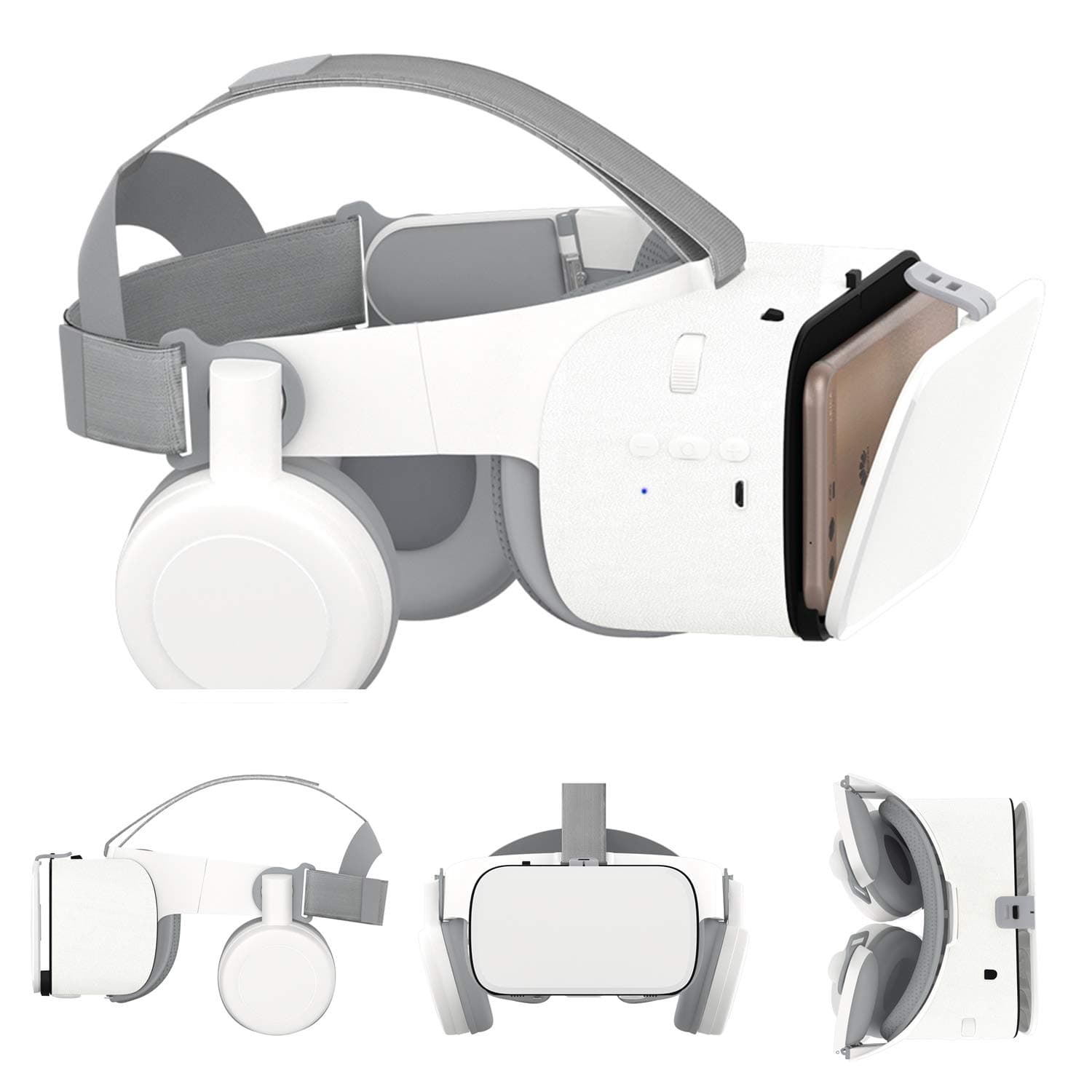 3D VR Glasses/Headset, Virtual Reality Headset Cellphone 3D Movie/Game Viewer [Newest]+Bluetooth Headphones for iPhone 12 Mini 11 Pro Max XS XR X 8...