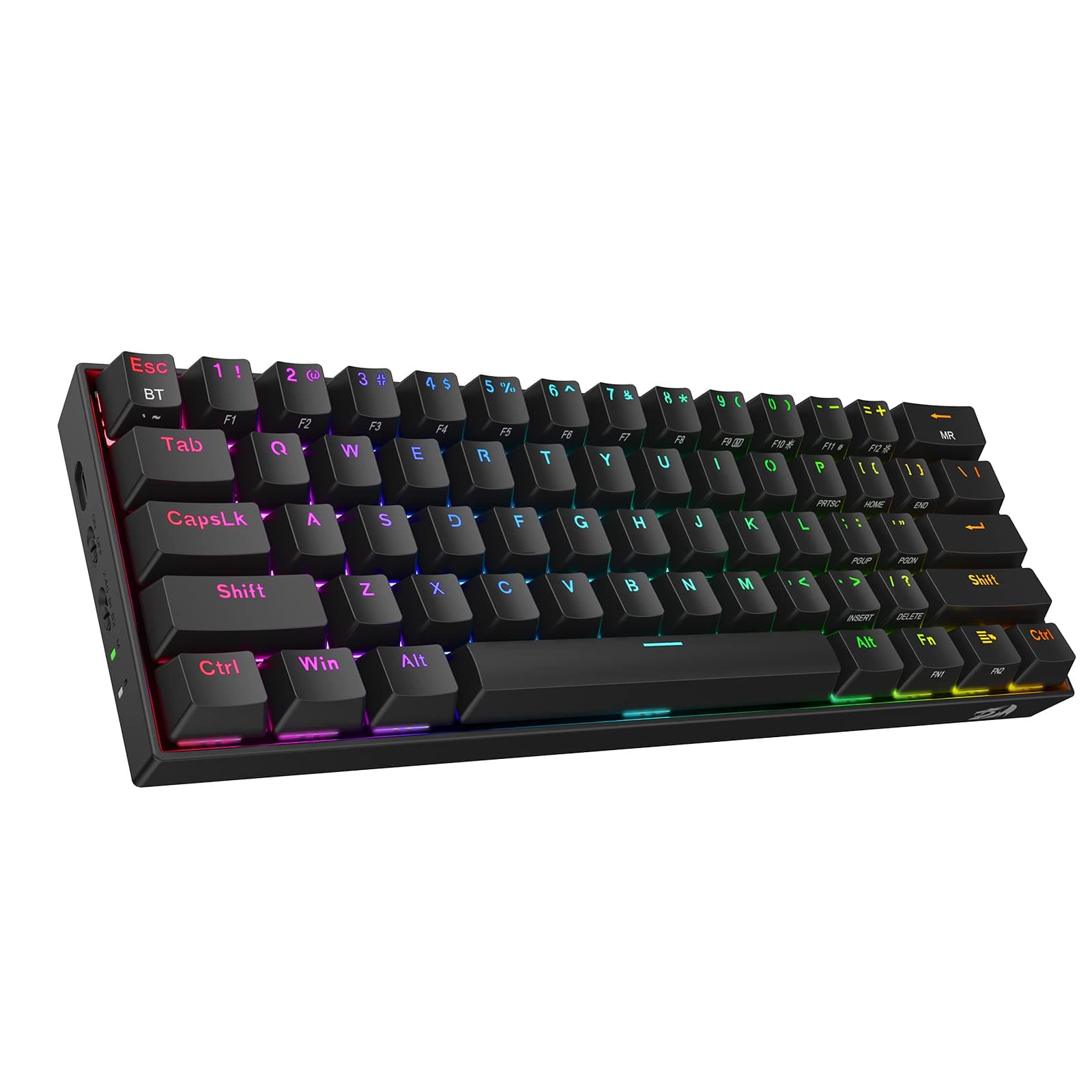 Redragon K530 Pro Draconic 60% Wireless RGB Mechanical Keyboard, Bluetooth/2.4Ghz/Wired 3-Mode 61 Keys Compact Gaming Keyboard w/100% Hot-Swap Sock...