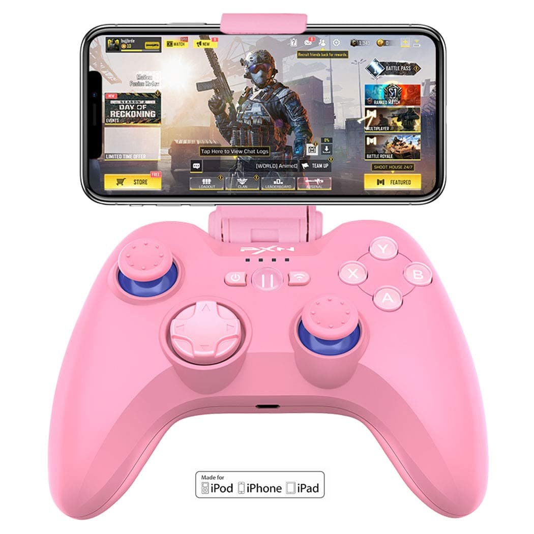 PXN 6603 MFi Certified Wireless Game Controller, Gaming Controller Joypad with Adjustable Clamp Holder Compatible Compatible with iOS iPhone/iPad/i...