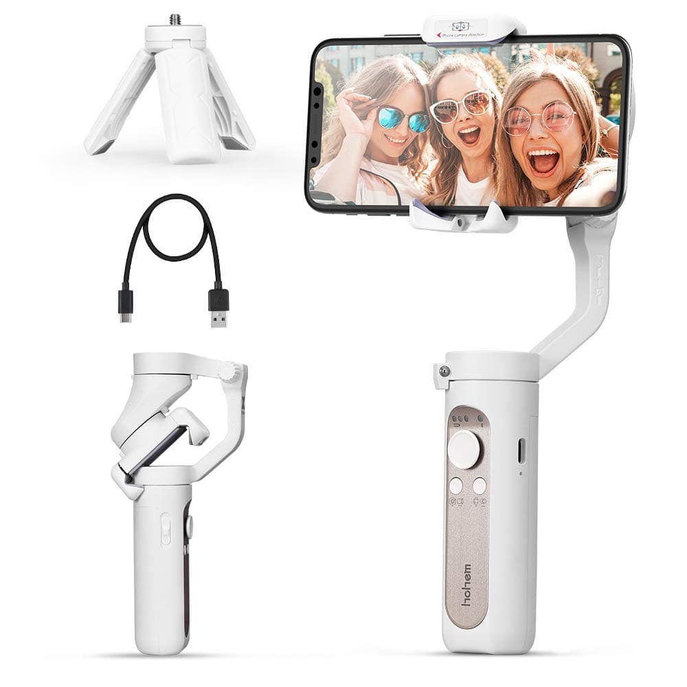 Gimbal Stabilizer for Smartphone, 3-Axis Phone stabilizer with Tripod, Foldable Phone Gimbal for Android and iPhone 13/12 PRO, Stabilizer for Video...