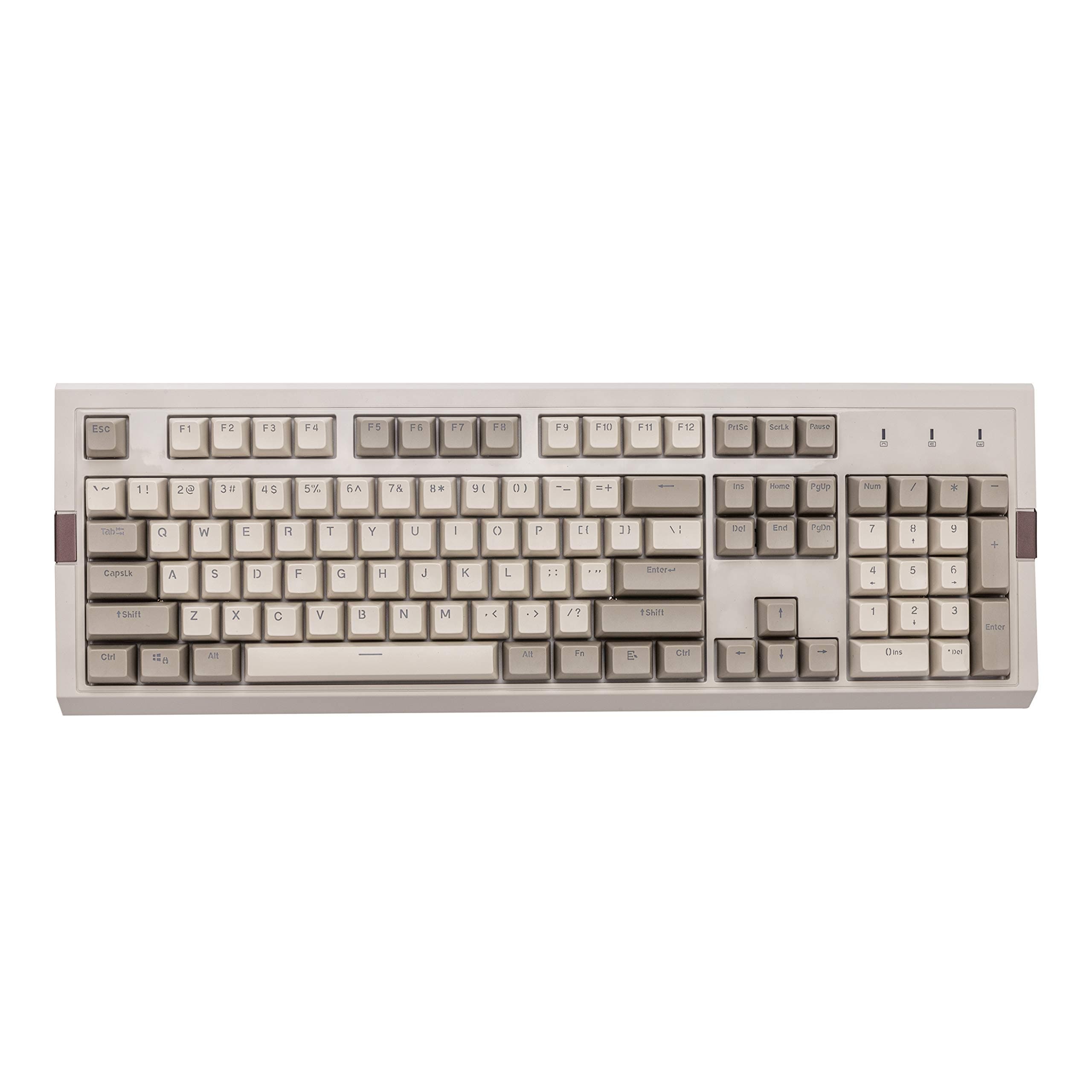FIRSTBLOOD ONLY GAME. AK510 Retro Mechanical Gaming Keyboard - PBT SP Spherical Keycaps - Classic Grey-White Matching - RGB Backlight - Brown Switches