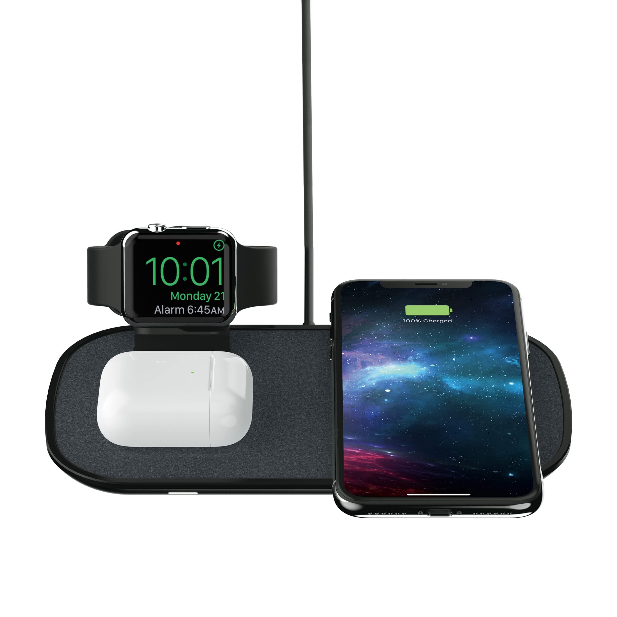 mophie 3-in-1 Wireless Charging Pad - 7.5W Qi-Certified for Fast Charging, Compatible with iPhone 11, 12, 11/12 Pro/Pro Max, XS Max, XS, XR, X, iPh...