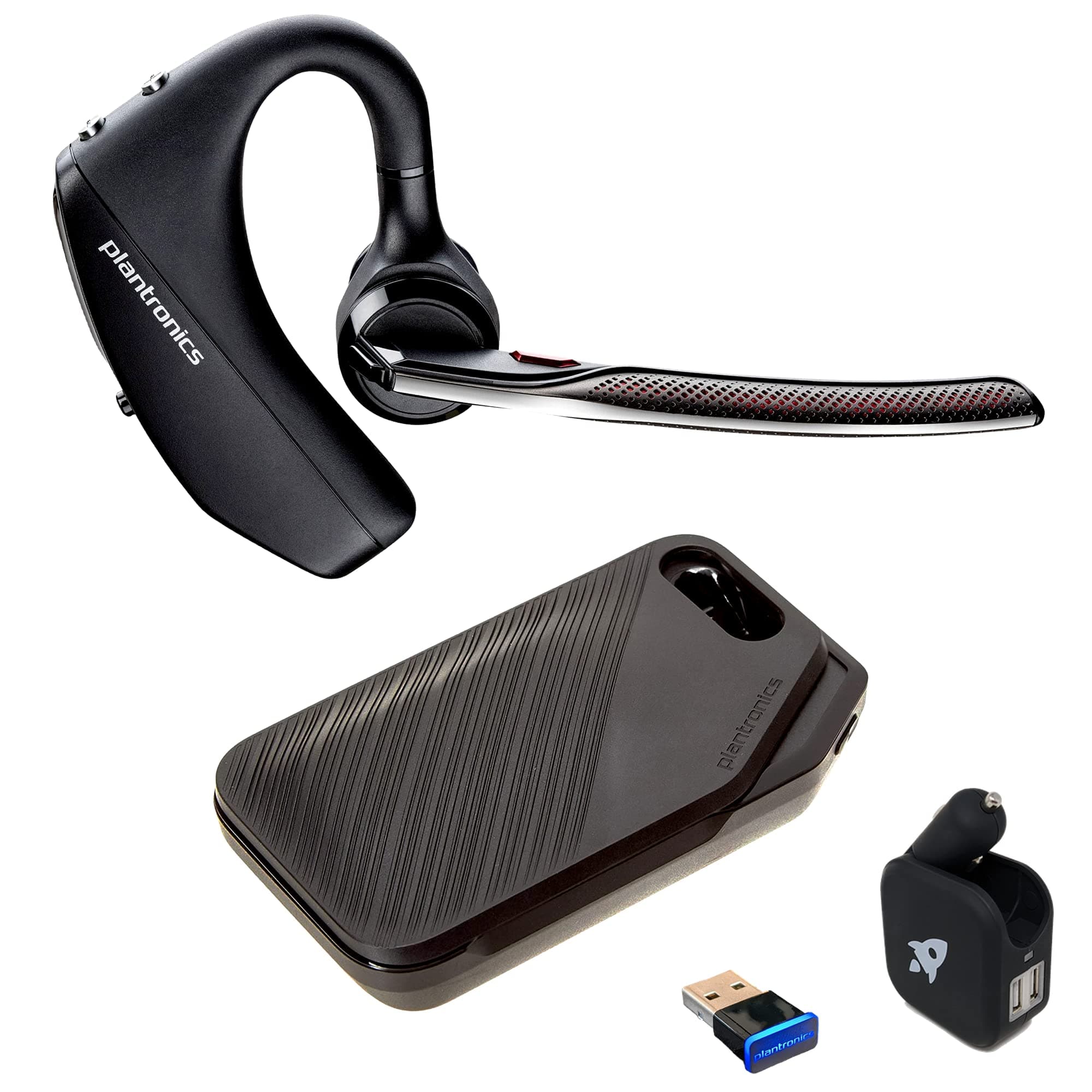 Plantronics Voyager 5200 UC Bluetooth Headset Bundle - for Smartphones, PC, MAC Using RingCentral Software or App, Global Teck Bonus Wall Charger 2...