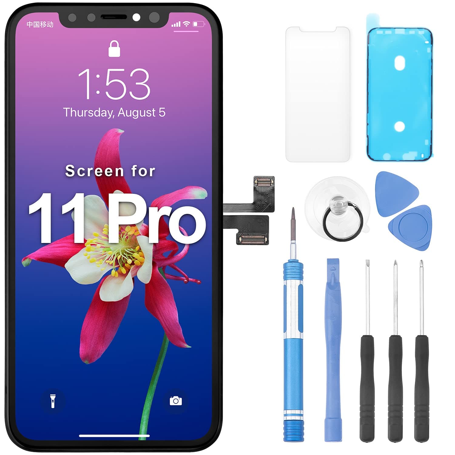 QDPARTS Screen Replacement for iPhone 11 pro 5.8", pantalla iPhone 11 pro, Touch Screen LCD Display, Compatible with iPhone 11 pro Screen Repla...