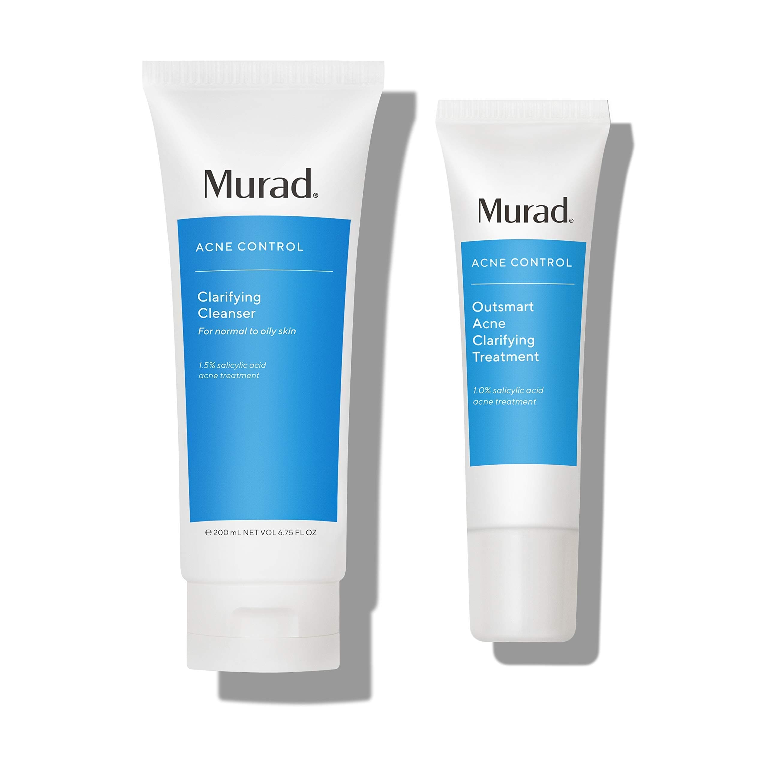Murad Acne Control Bundle ($76 Value) with Outsmart Acne Clarifying Treatment - Gentle Gel Serum with Salicylic Acid (1.7 Fl Oz) and Clarifying Cle...
