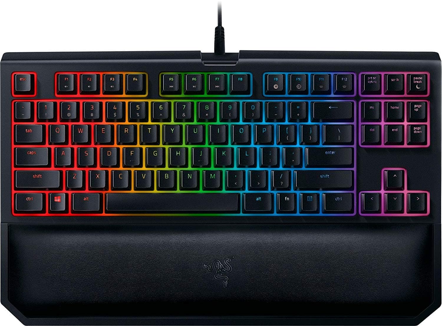 Razer BlackWidow TE Chroma v2 TKL Tenkeyless Mechanical Gaming Keyboard: Yellow Key Switches, Linear & Silent, Chroma RGB Lighting, Magnetic Wrist ...