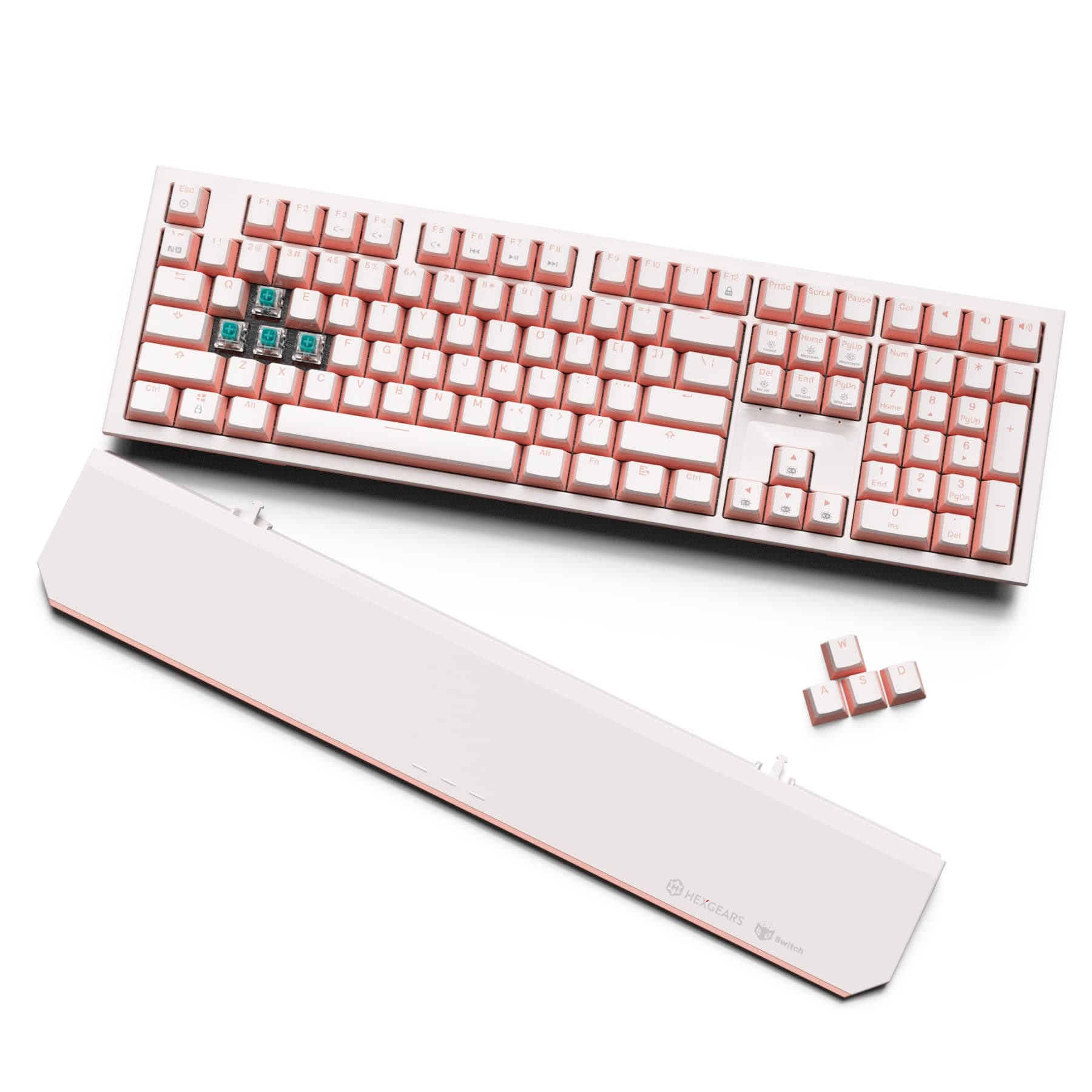 HEXGEARS X5 Wireless Mechanical Keyboard with Kaihl Box Switch-Sky Blue, Ducky Pink Ribbon Computer Keyboard for Gaming, Typing, Ergonomic 108-key ...