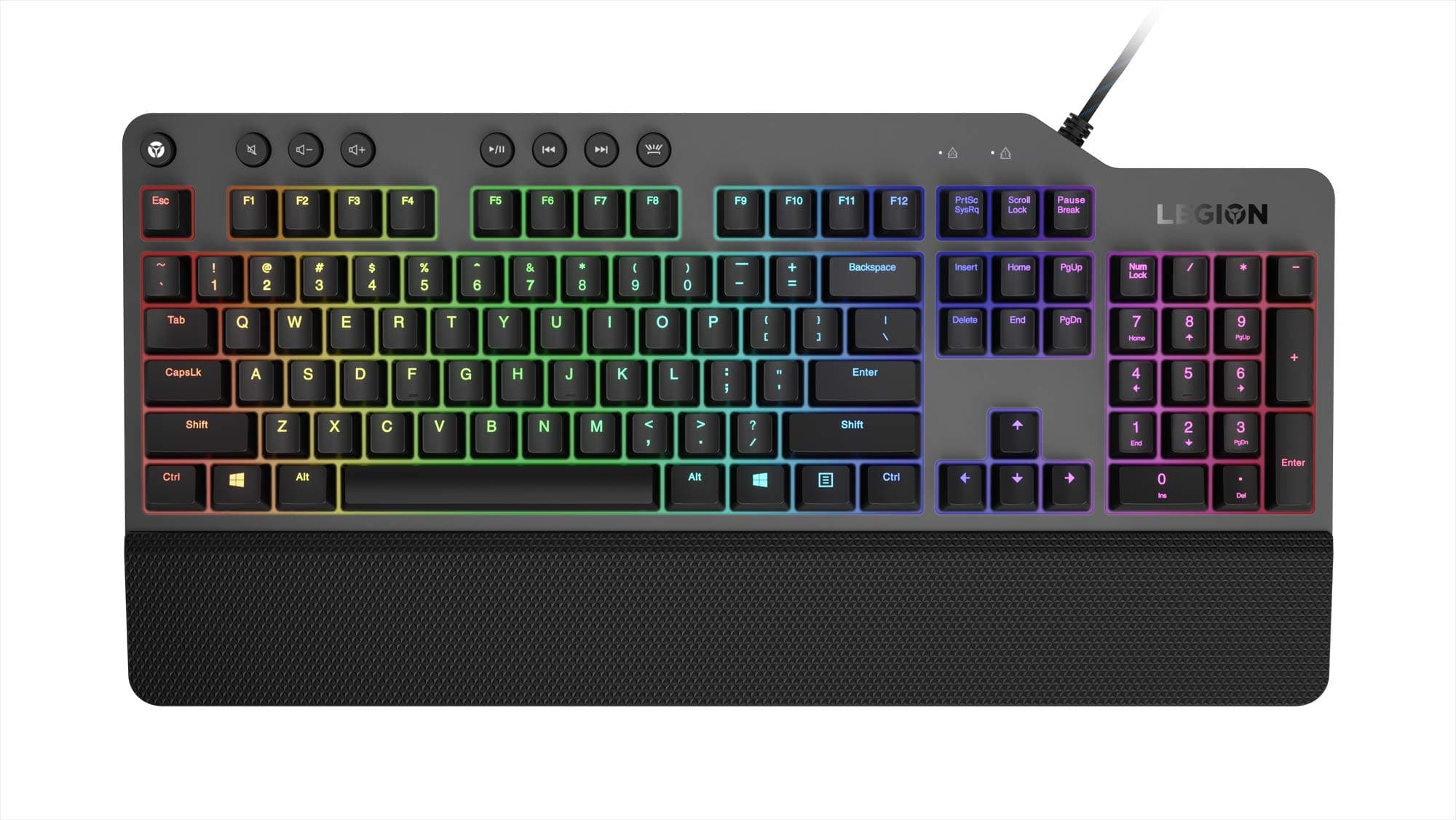 Lenovo GY40T26478 Legion K500 RGB Mechanical Gaming Keyboard, 3 ZONE Full-size Keyboard, 7 user Programmable Hot Keys; 16.8 Million Colors, 50 Mill...
