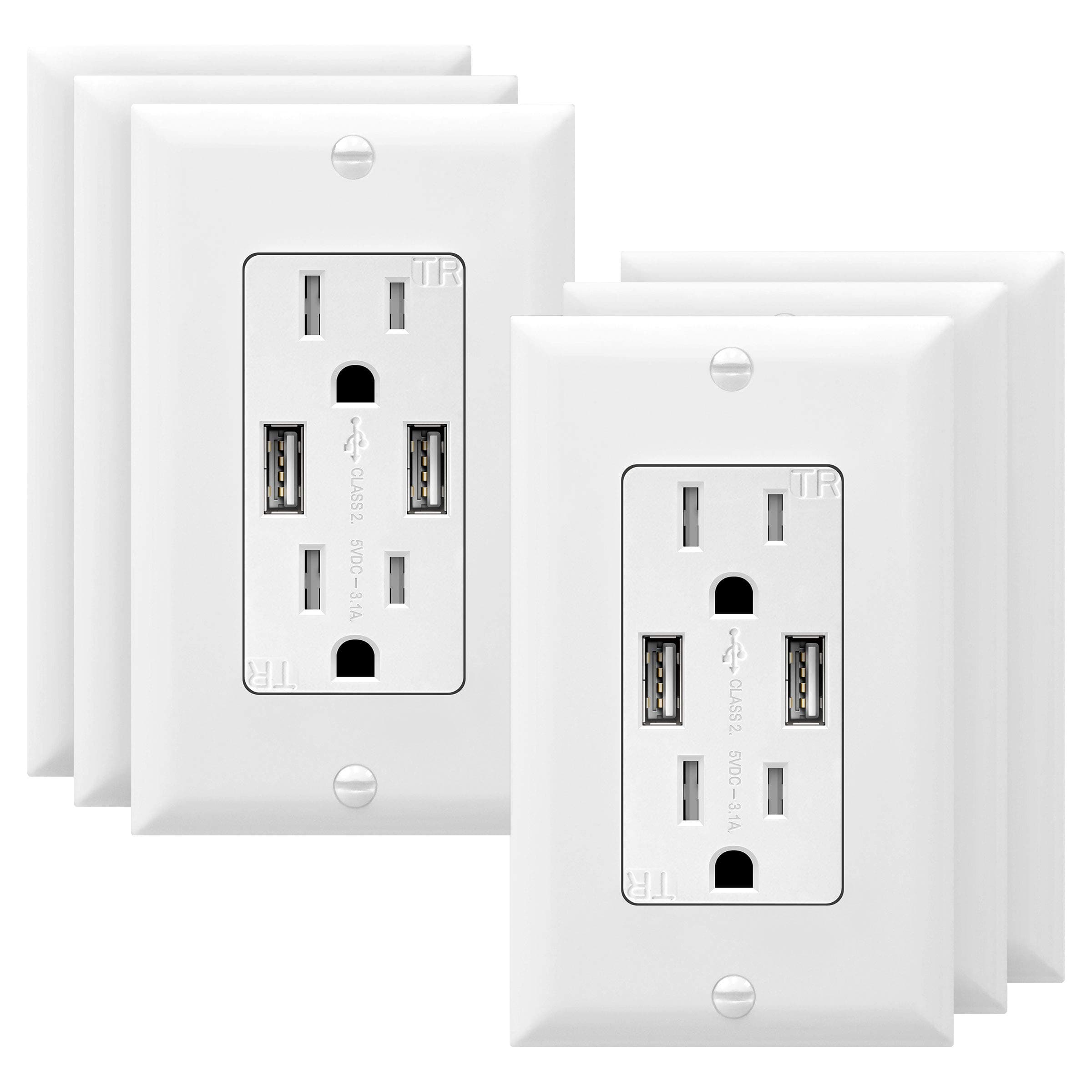 TOPGREENER 3.6A USB Wall Outlet Charger, 15A Tamper-Resistant Receptacles, Compatible with iPhone SE/11/XS/XR/X/8, Samsung Galaxy S20/S10/S9/Note, ...