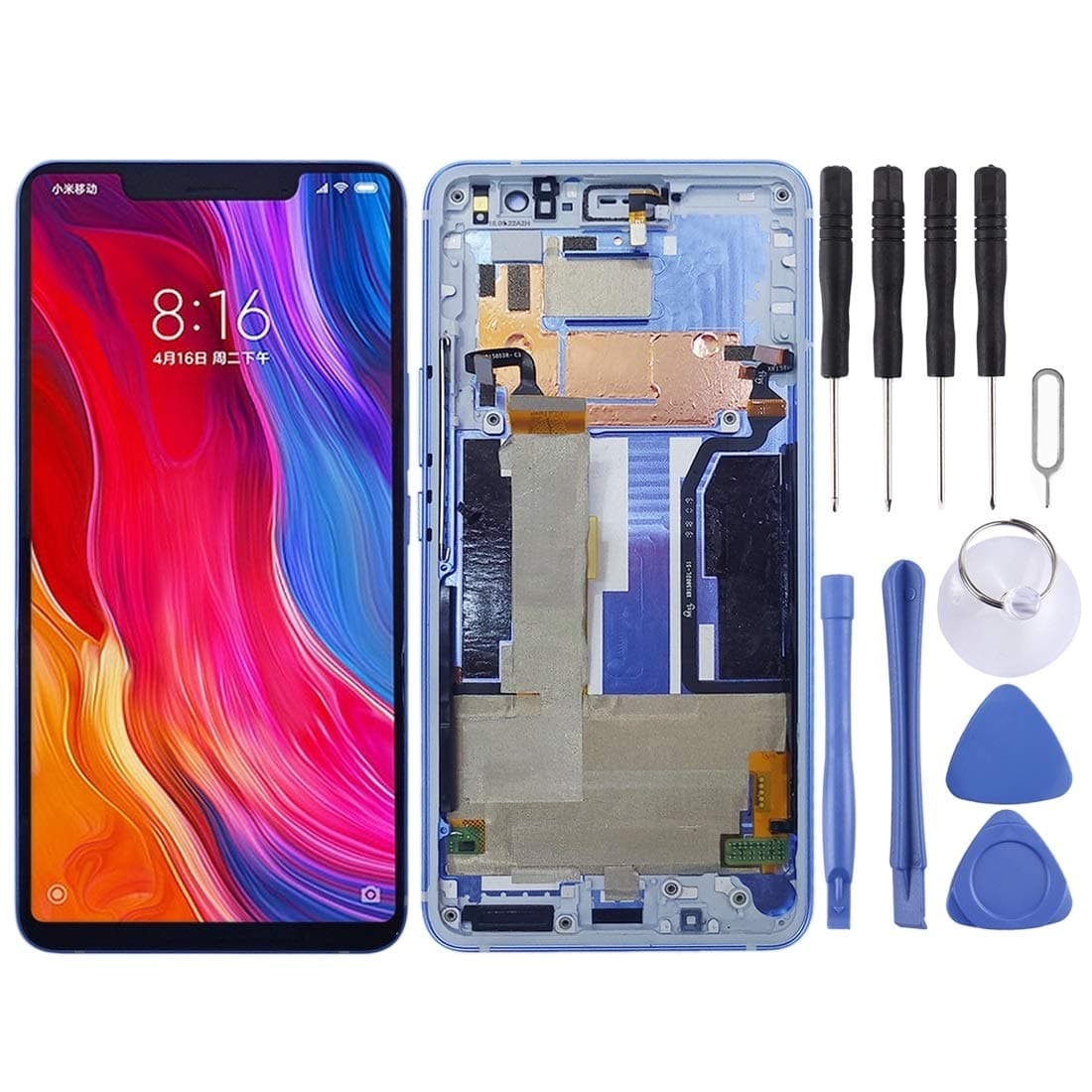 HEGUANGWEI LCD Screen LCD Screen and Digitizer Full Assembly with Frame for Xiaomi Mi 8 SE (Blue) Accessories LCD (Color : Blue)