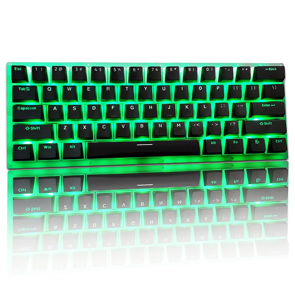 XVX Womier K61 60% Mechanical Keyboard with PBT Pudding keycap, Hot Swappable Keyboard, Partitioned RGB Keyboard, Dark Phoenix for PC PS4 Xbox (Bla...