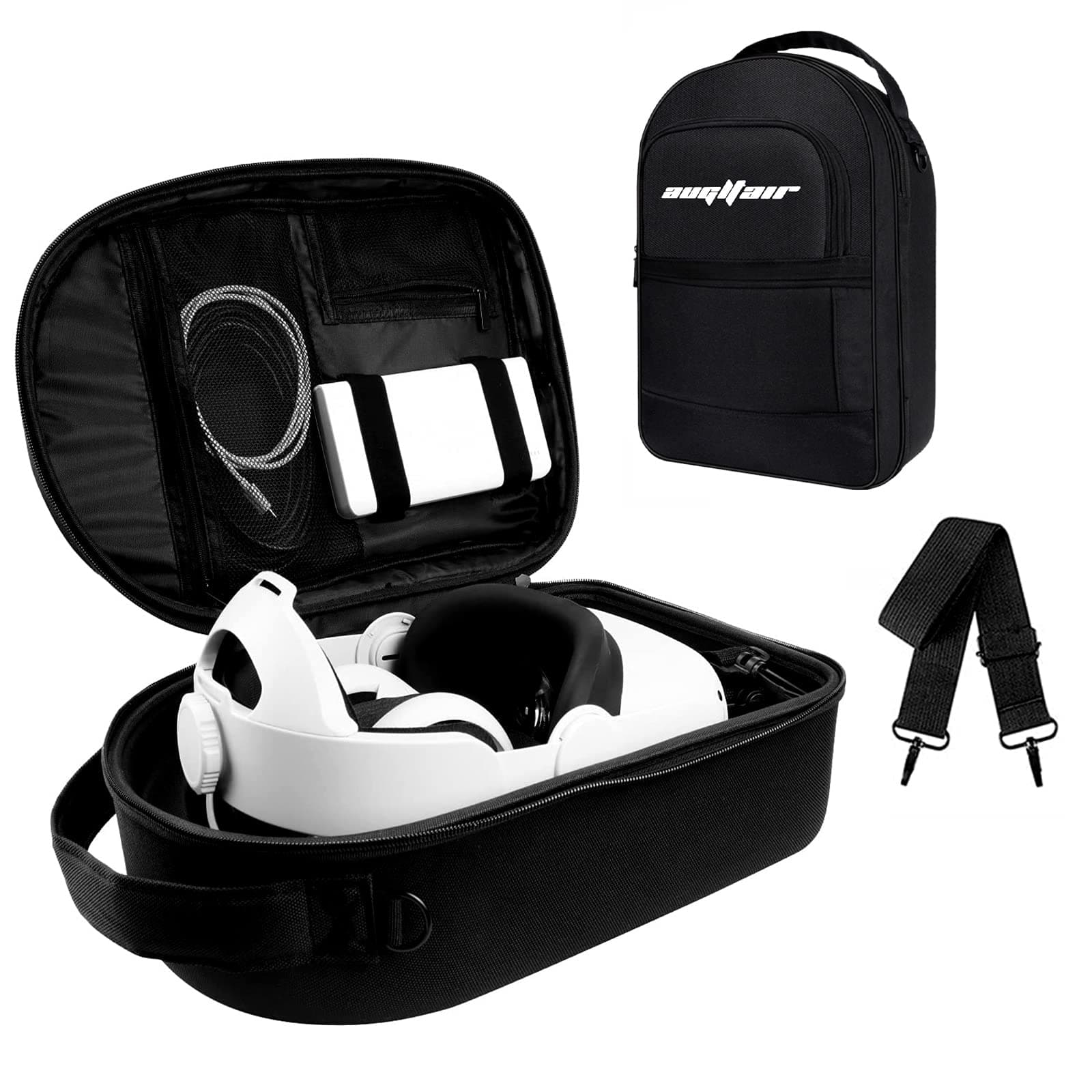 VR Carrying Case for Oculus Quest 2 Fits All Elite Strap, Hard Quest Accessories Case, VR Gaming Headset and Touch Controllers Accessories Storage ...