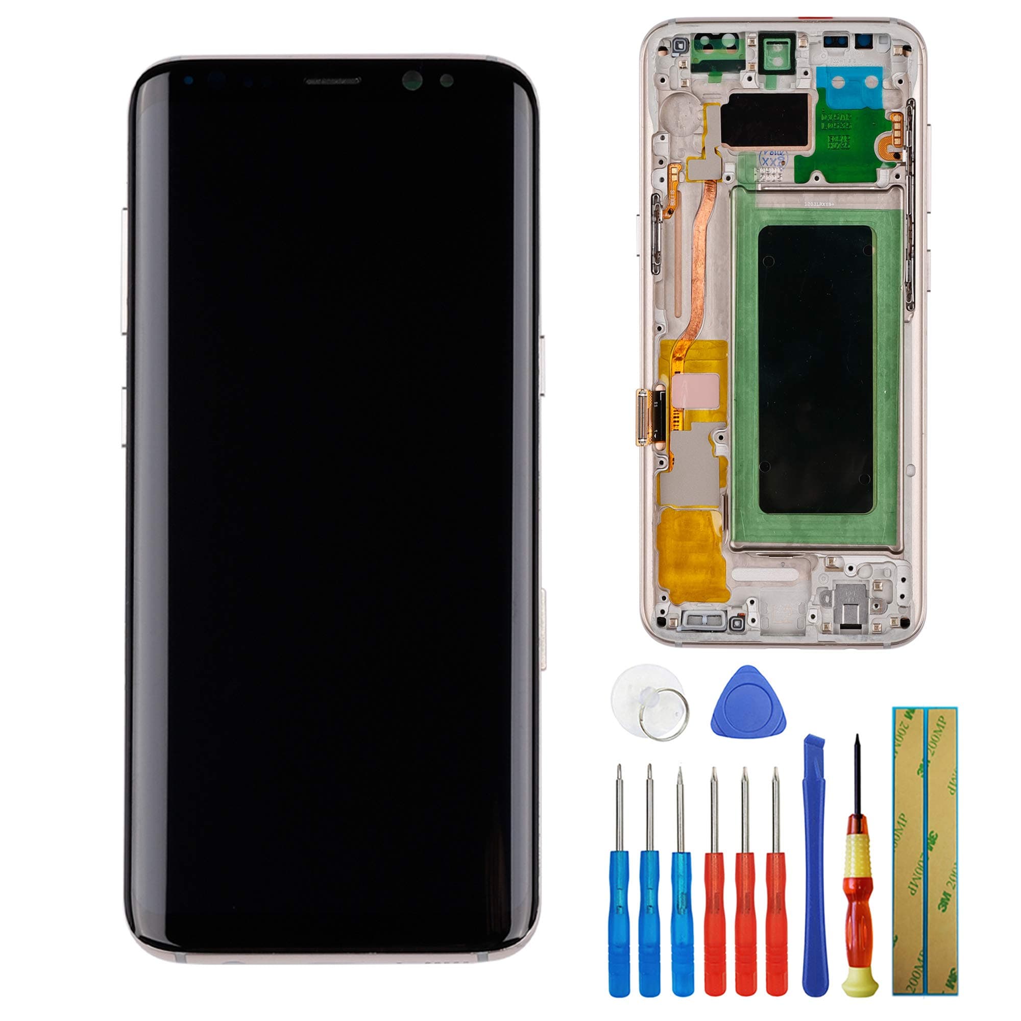New Amoled Touch Screen Display Compatible with Samsung Galaxy S8 G950A G950T G950V G950P SM9500 G950N G950F G950U LCD Full Assembly Gold with Fram...