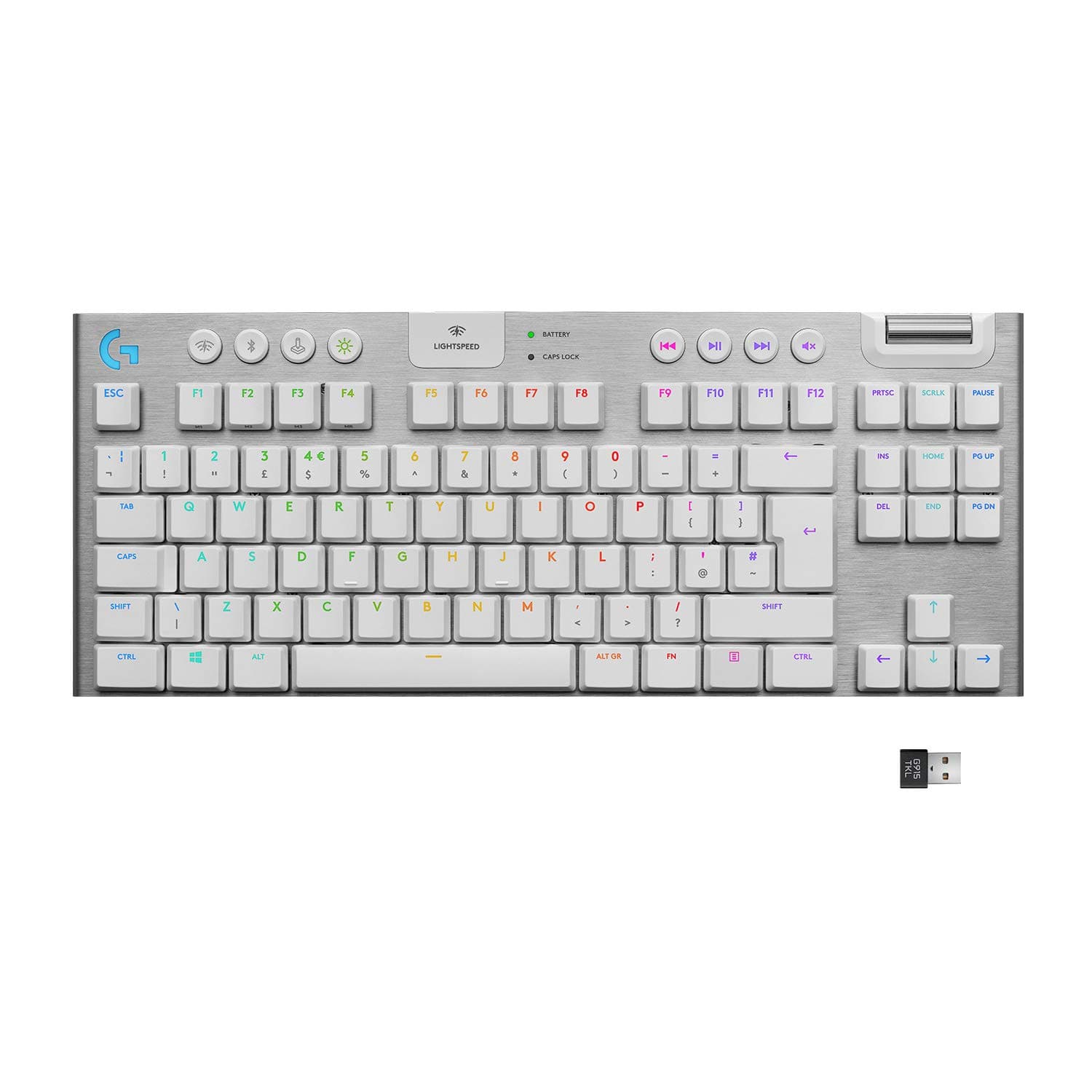 Logitech G915 TKL White Tactile Tenkeyless LIGHTSPEED Wireless RGB Mechanical Gaming Keyboard, Low Profile Switch Options, LIGHTSYNC RGB, Advanced ...
