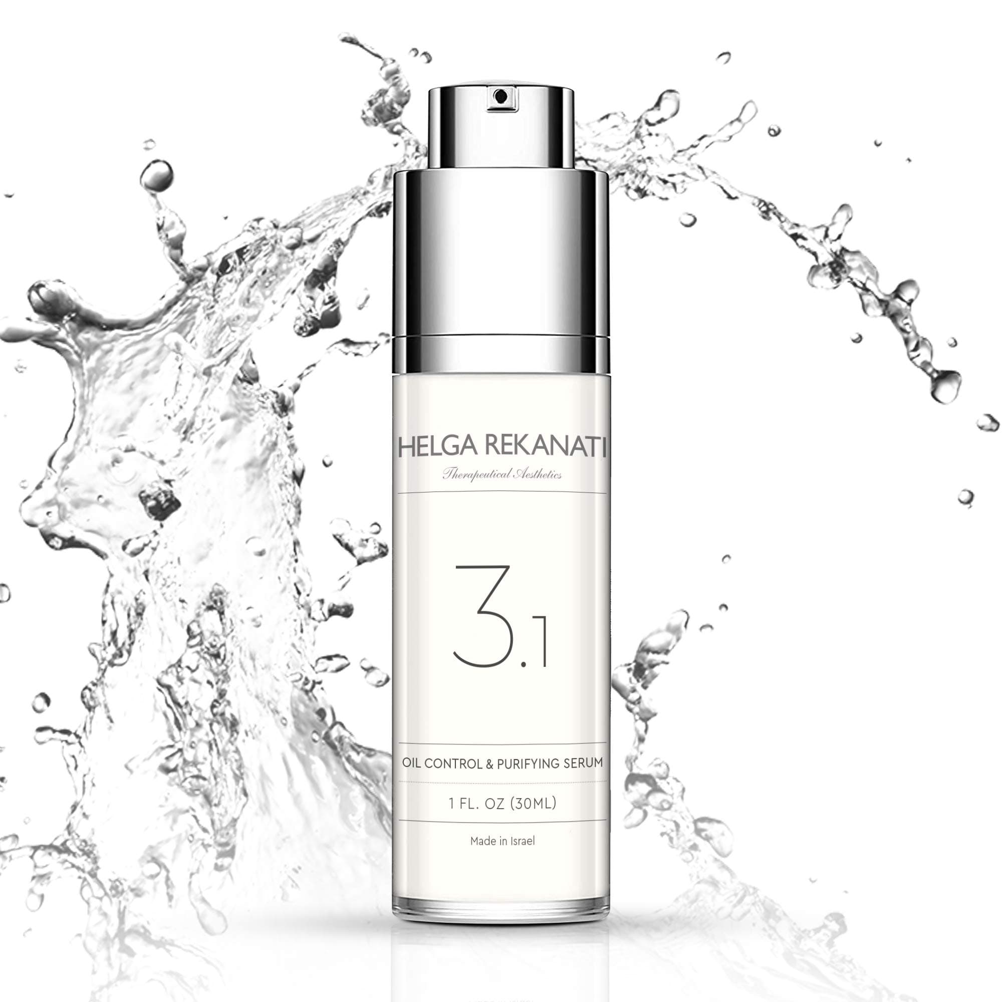 Helga Rekanati 3.1 Oil Control and Purifying Serum: Removes Troubled Acne, Inflammation, Oily Infections, Rejuvenate All Skin Types, 1 Ounce
