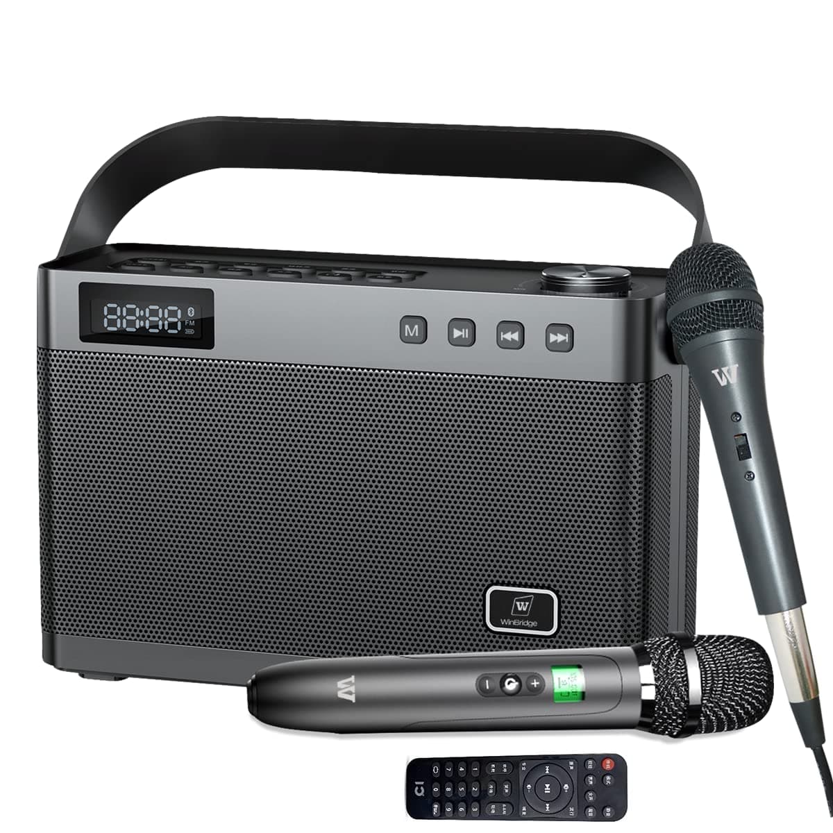 W WINBRIDGE Karaoke Machine for Adults & Kids with Wireless Microphone,Sing Machine Karaoke, Portable Bluetooth Pa Speaker for Home, TV, Party, Bui...