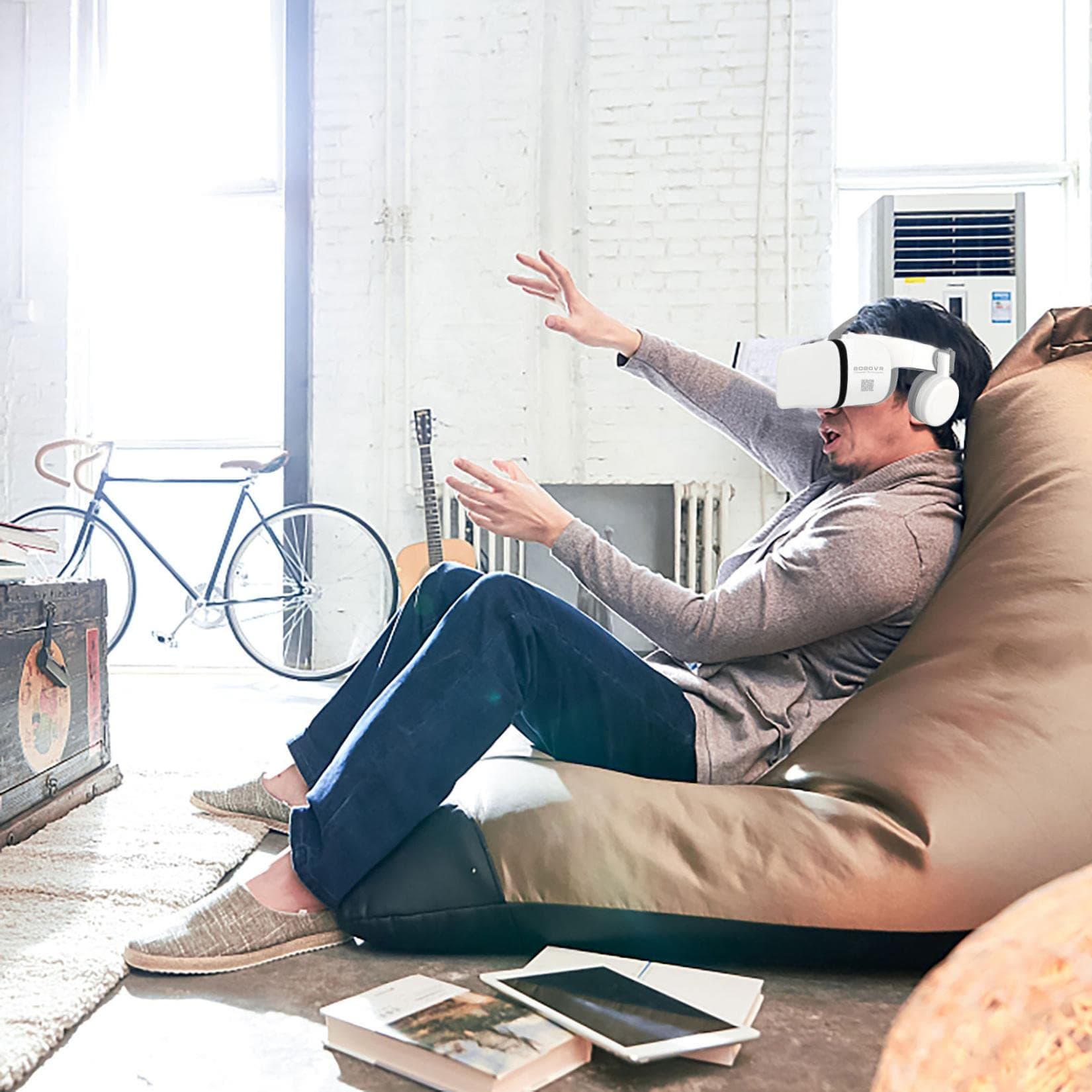 3D Virtual Reality VR Headset with Remote Control and Wireless Headset Goggles, VR Glasses for IMAX Movies & Play Games, Not Compatible with Pc and...