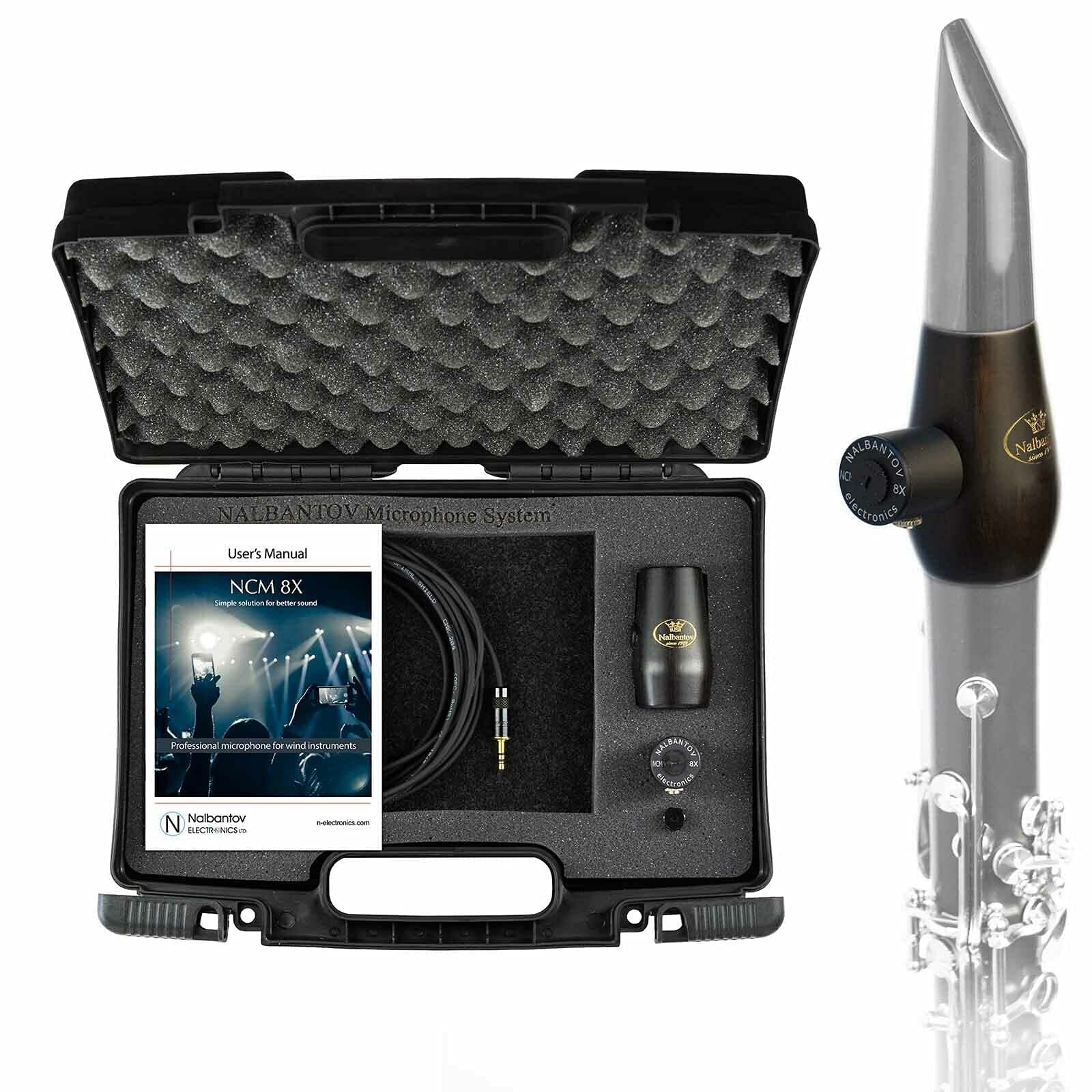 Clarinet Microphone Nalbantov NCM 8X SC set: Pickup System, Grenadilla Clarinet Barrel, Cable and More