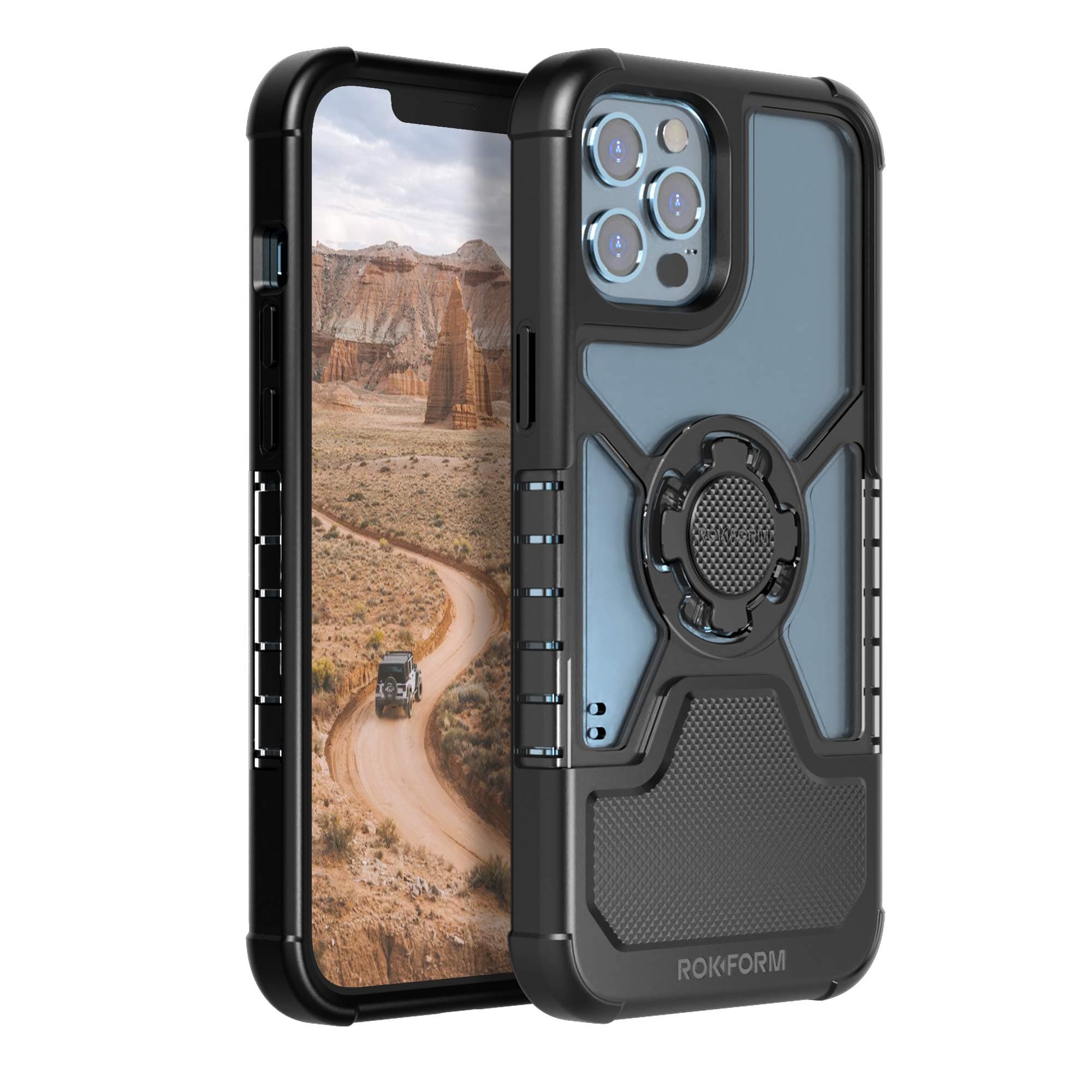 Rokform - iPhone 12 Pro Case, iPhone 12 Case, Slim Magnetic, Clear Apple Case, iPhone Cover with RokLock Quad Tab Twist Lock, Dual Magnet, Drop Tes...